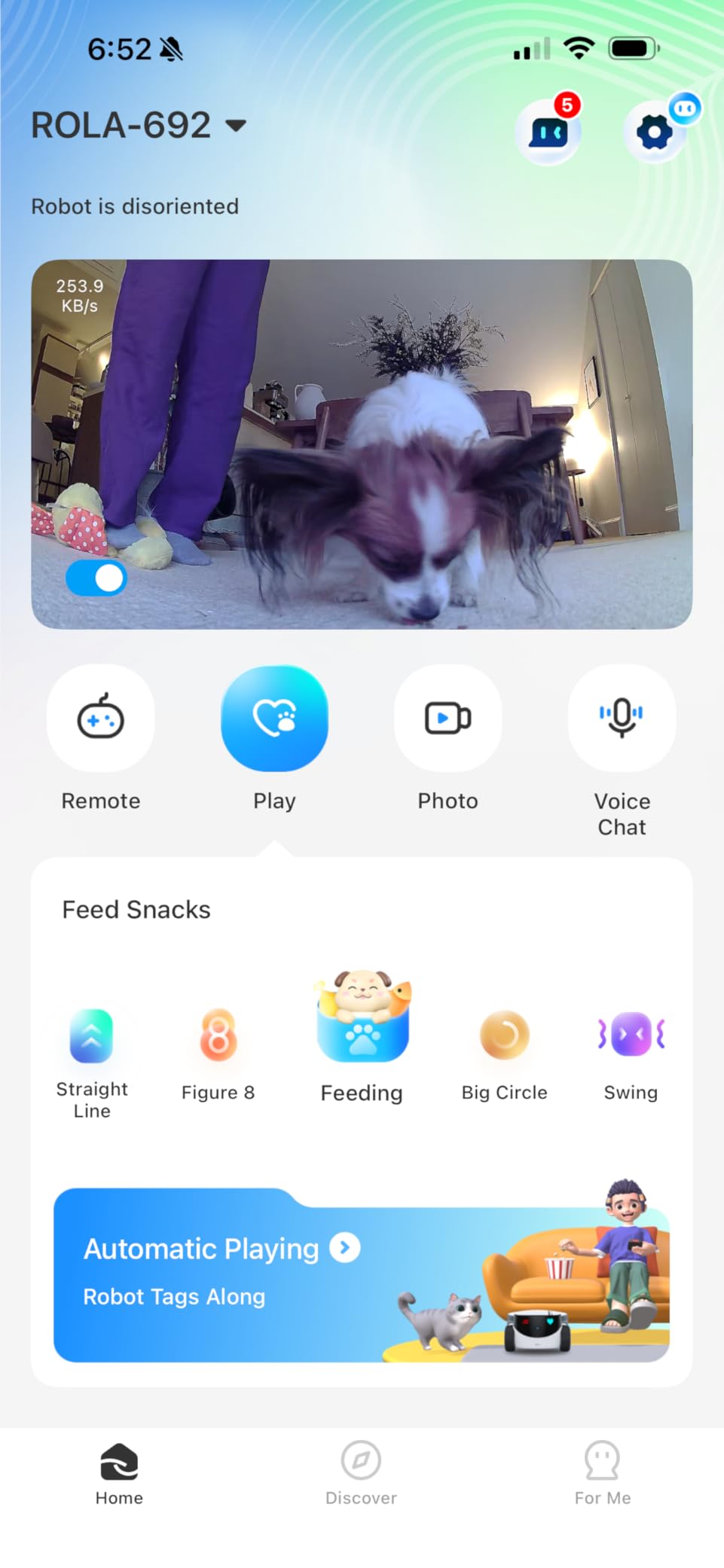 Enabot EBO ROLA PetPal FamilyBot Pet Camera Robot with Treat Dispenser: 2.5K Mobile Dog Camera Robot Battery-Powered with Phone App, 2-Way Talk, Night Vision, Interchangeable Modular Design customer photo 2