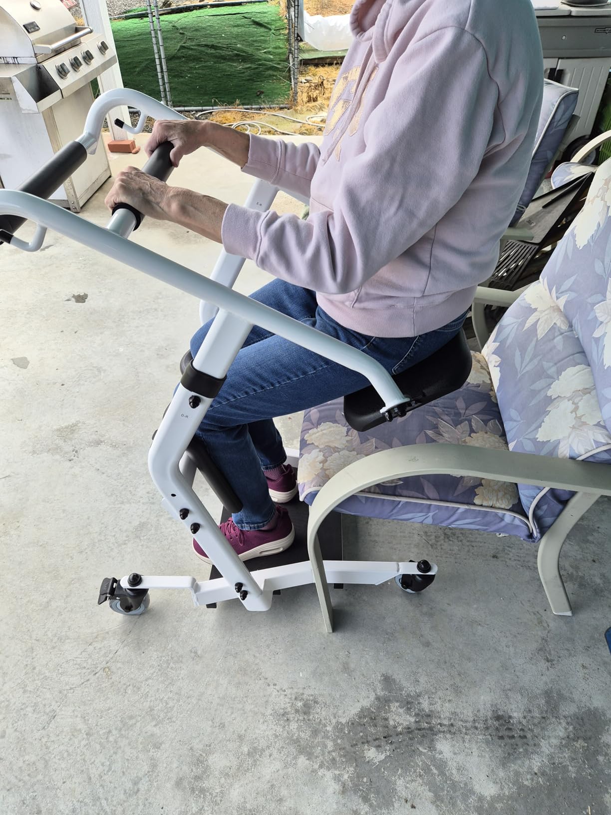 VOCIC Sit to Stand Lift, One-Step Stand Assist Lift for Elderly, Patient Lift Chair Transport Unit with Wheels, Fall Prevention & Muscle Building, AY03 2026 Upgraded customer photo 1