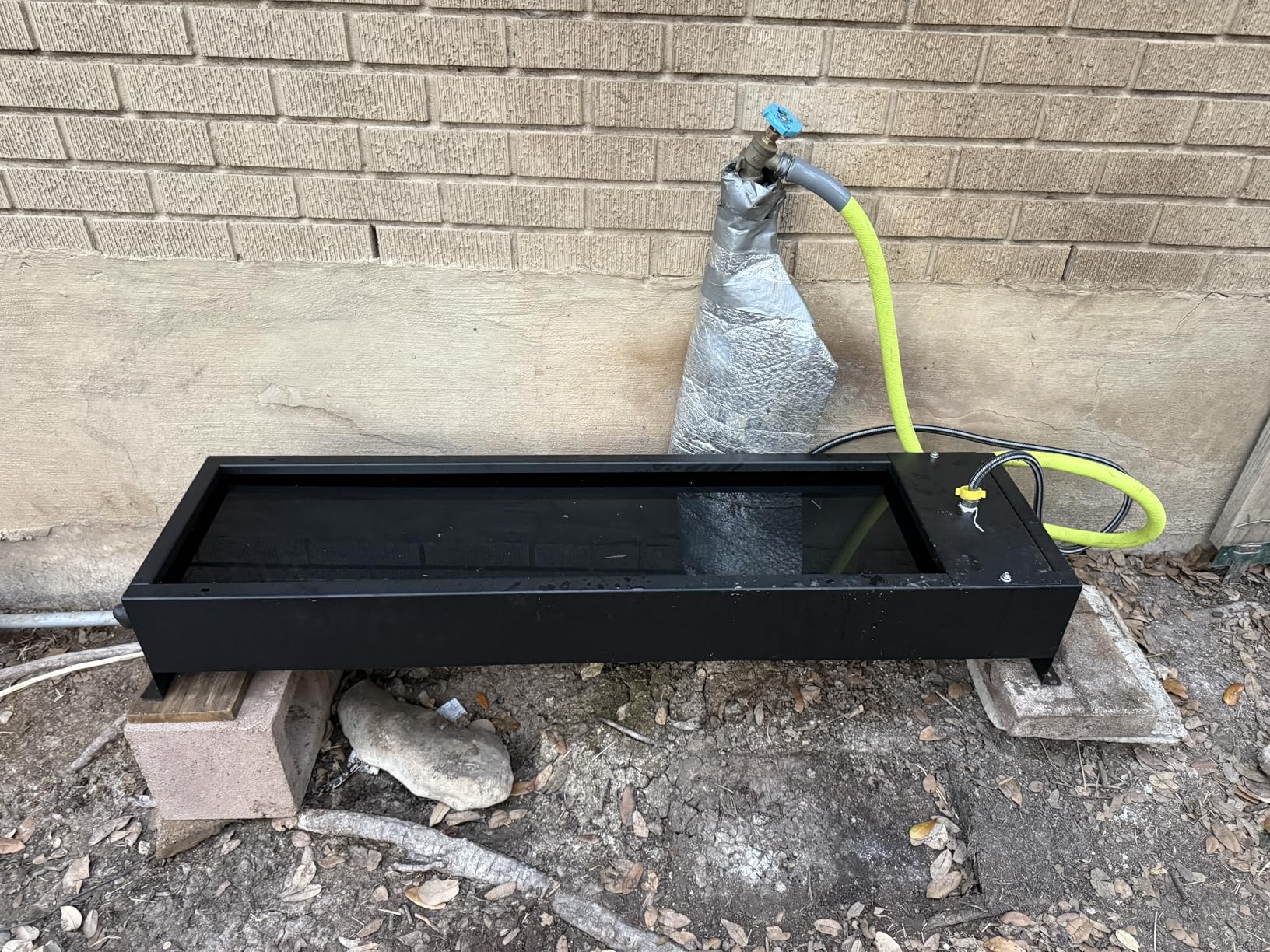 Animal Drinking Water Bowl - 12 Gal Stainless Steel Livestock Water Trough with Drain Hole, Automatic Waterer Filling Feeder for Cattle Pigs Sheep Horses Dogs, 47.2