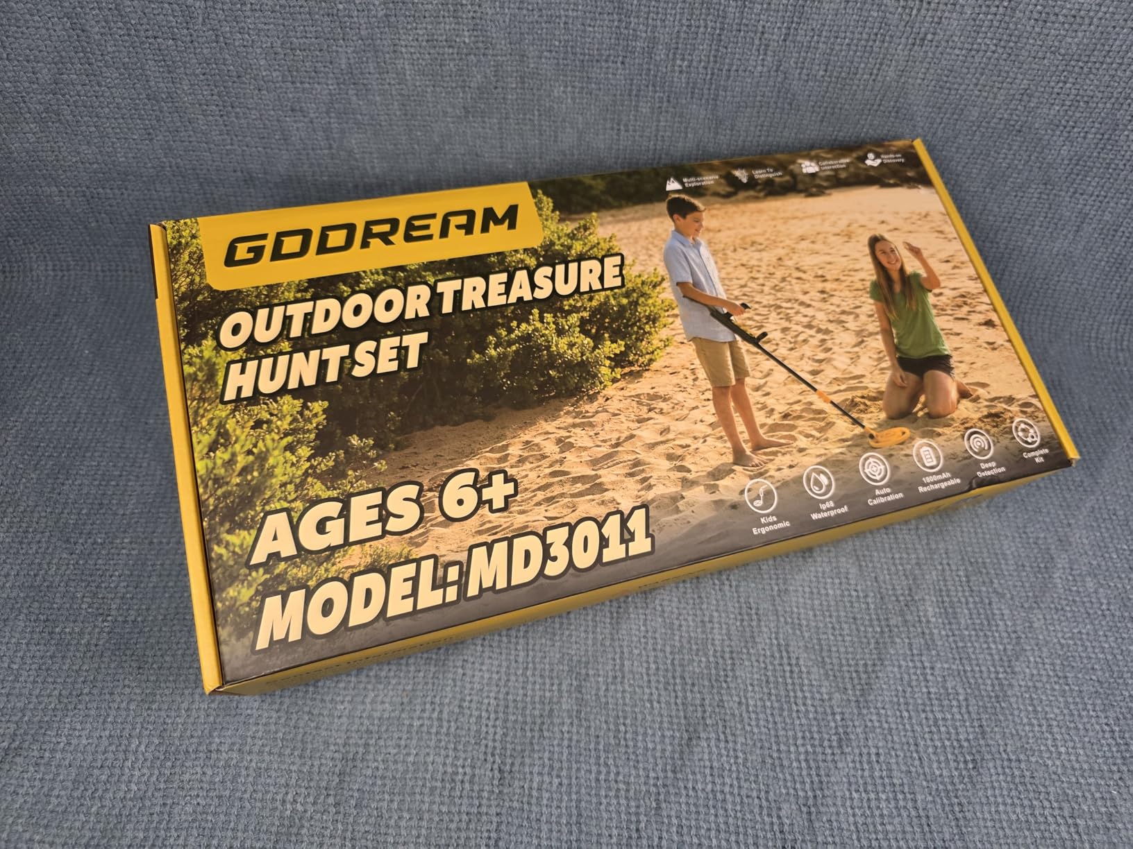 GDDREAM Metal Detector, Rechargeable Metal Detector for Kids, Adjustable 31.5
