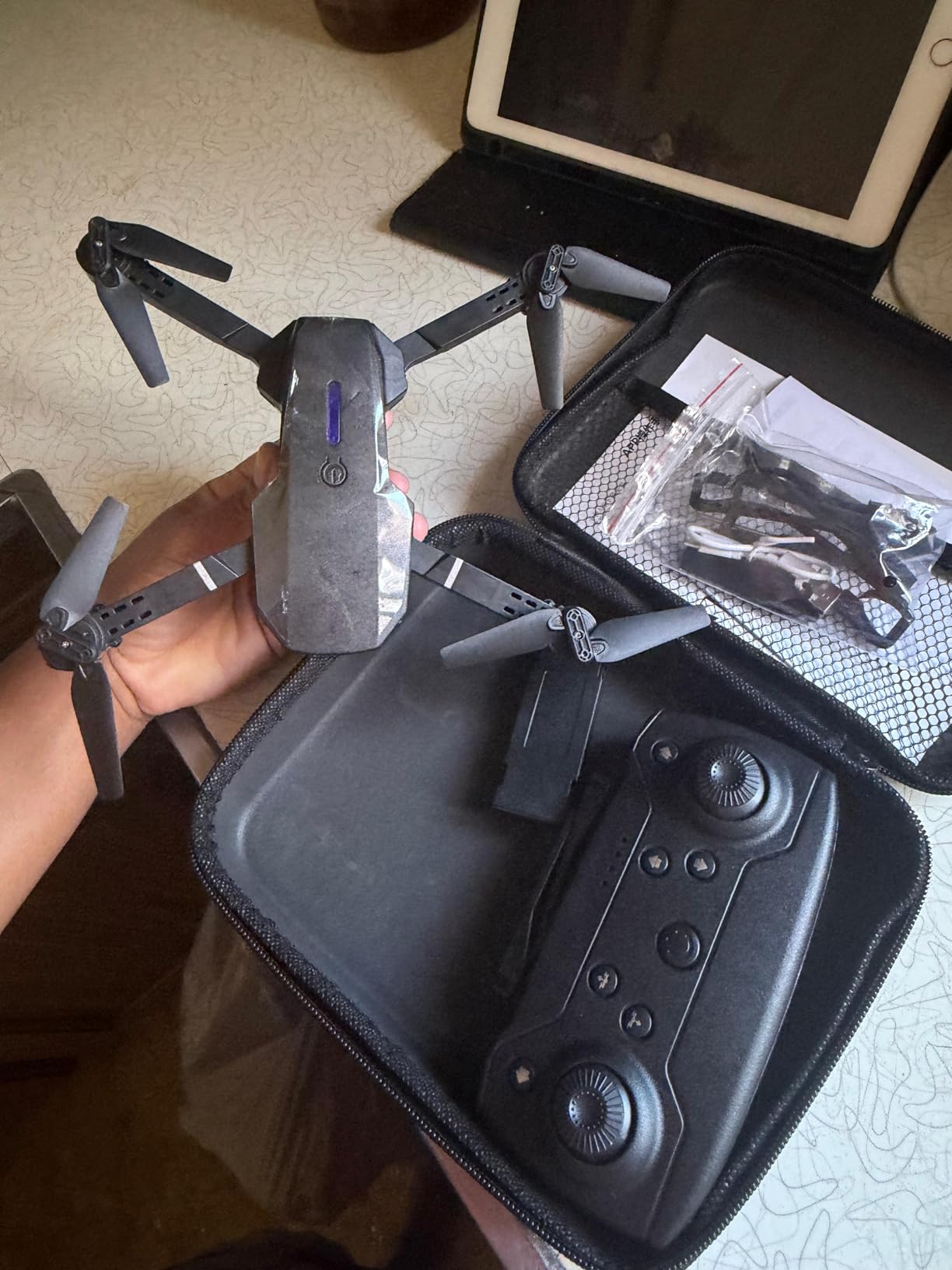 GPS Drone with EIS 4K Camera, RC Drones with 4.5 inch HD Screen on Controller, Auto Return, 3 Batteries for 90 min Flight Time, 3280 FT Long Control Range Transmission, Circle Fly and Follow Me Mode, Foldable Quadcopter for Beginner, Under 249g customer photo 1