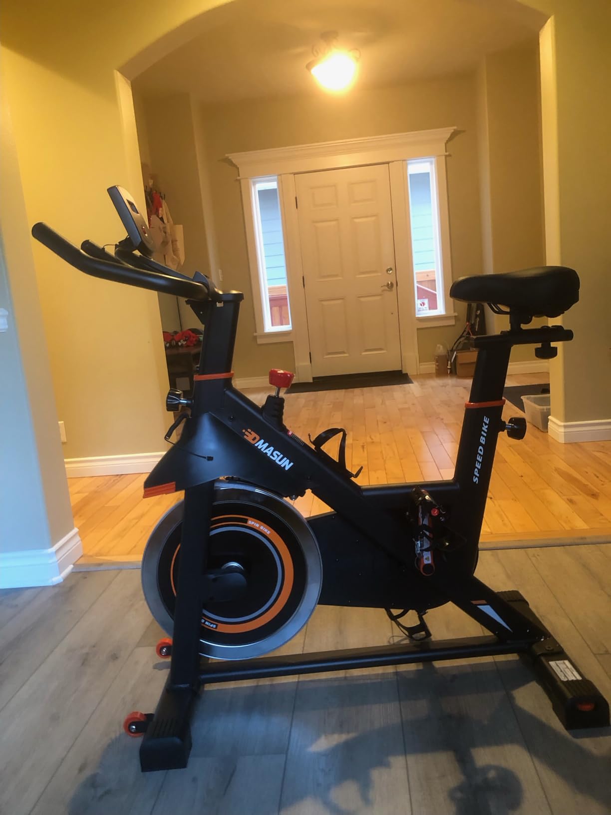 DMASUN Exercise Bike, Silent Magnetic Resistance Stationary Bike for Home with 330 LBS Capacity, Pedals with Anti-loosening Nuts, Indoor Bike with Comfortable Seat Cushion, Digital Display with Tablet Holder customer photo 2