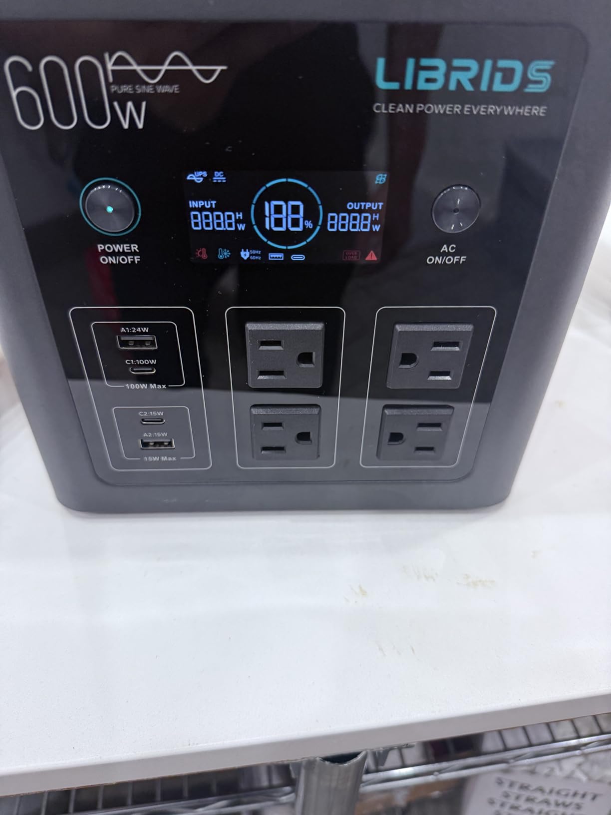 LIBRIDS Portable Power Station C600, 640Wh LiFePO4 Battery, 600W (Peak 1200W) Solar Generator, 1.5H Fast Charge, 10ms UPS, 8 Ports (4 AC) for Camping, Home Backup & Outages customer photo 2