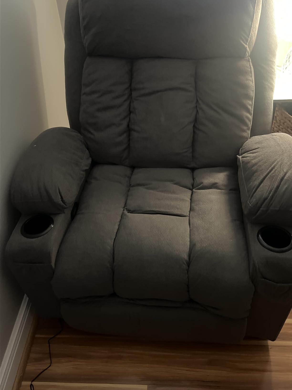 MAHOMICO Swivel Rocker Recliner Chair with Vibration Massage and Heat for Living Room, with Rocking Function and USB Charge Port, 2 Cup Holders customer photo 2