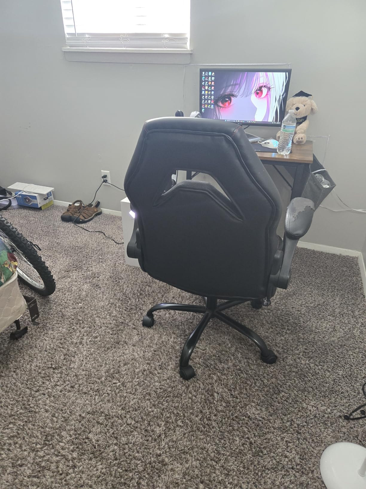 DUMOS Home Office Desk Executive Chair - Ergonomic Big Tall High Back with Footrest & Lumbar Support, Reclining Height Adjustable, Comfy PU Leather Computer Gaming with Swivel Wheels, Black customer photo 1