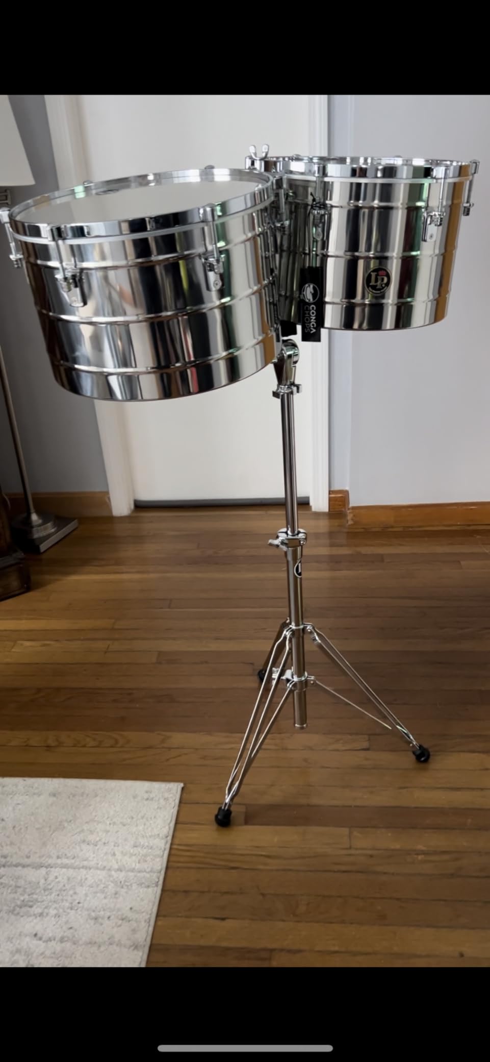 Latin Percussion LP258SLP Tito Puente Thunder Timbales, Steel with Stand customer photo 1