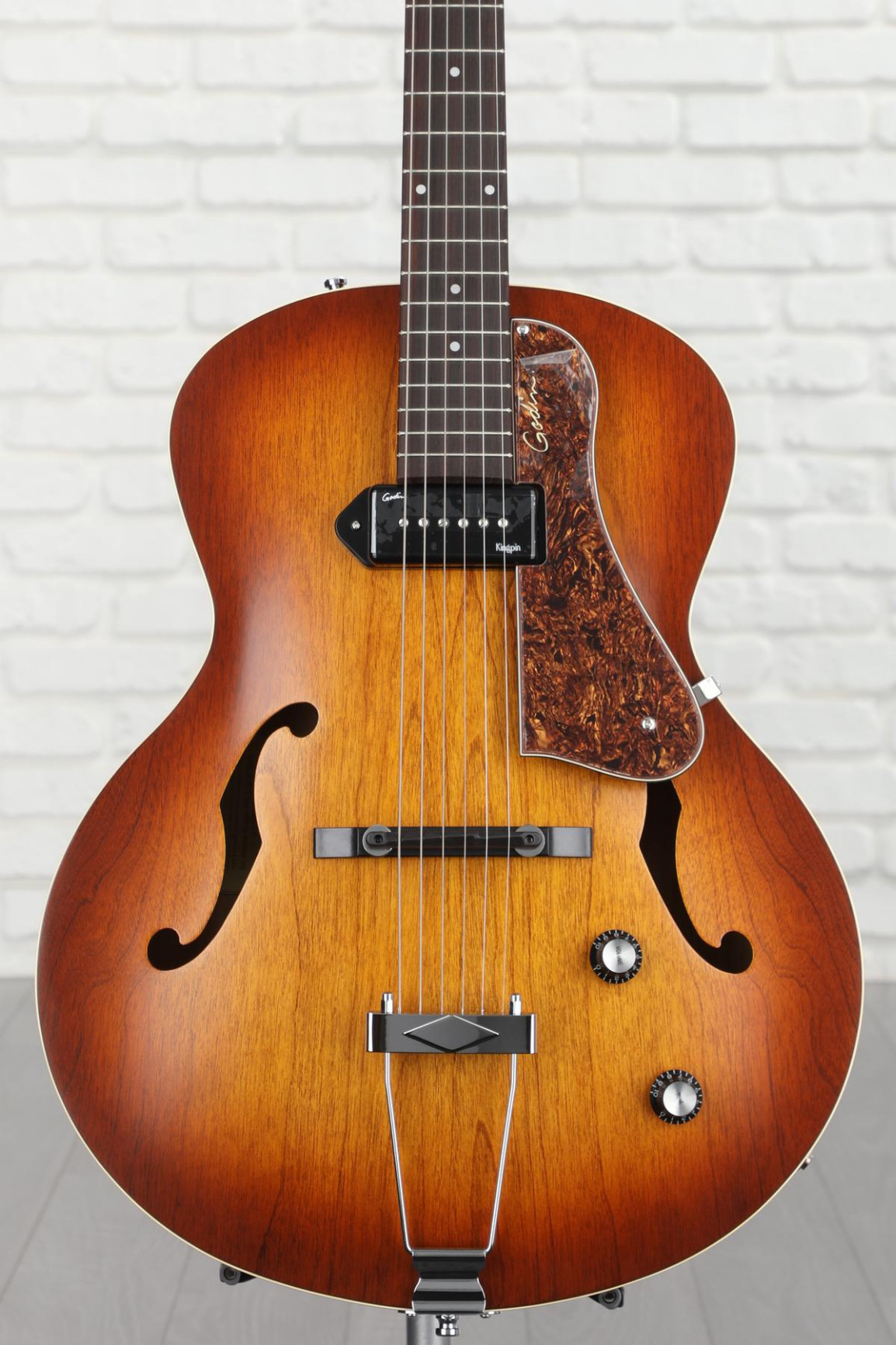 Godin 5th Avenue Kingpin P90 Arch Top Acoustic Electric Guitar - Cognac Burst customer photo 1