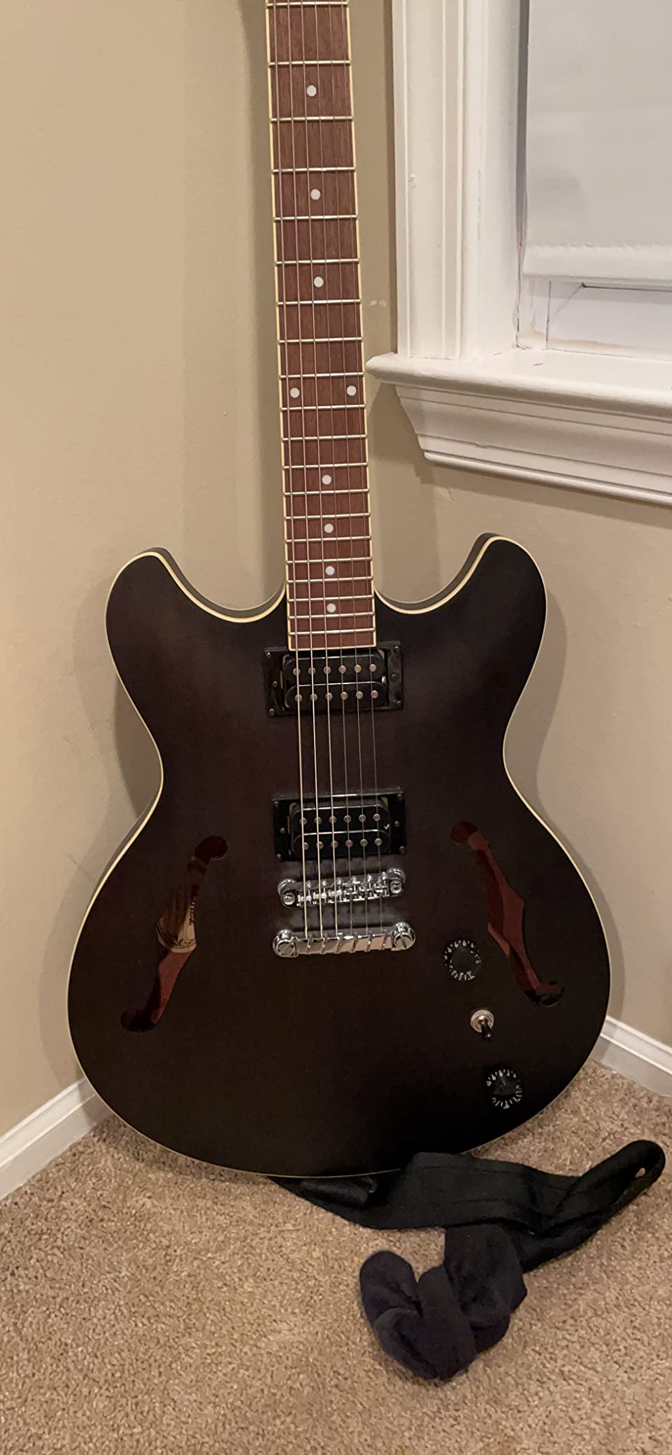 Ibanez Artcore AS53 Semi-Hollowbody Electric Guitar - Transparent Black Flat customer photo 1