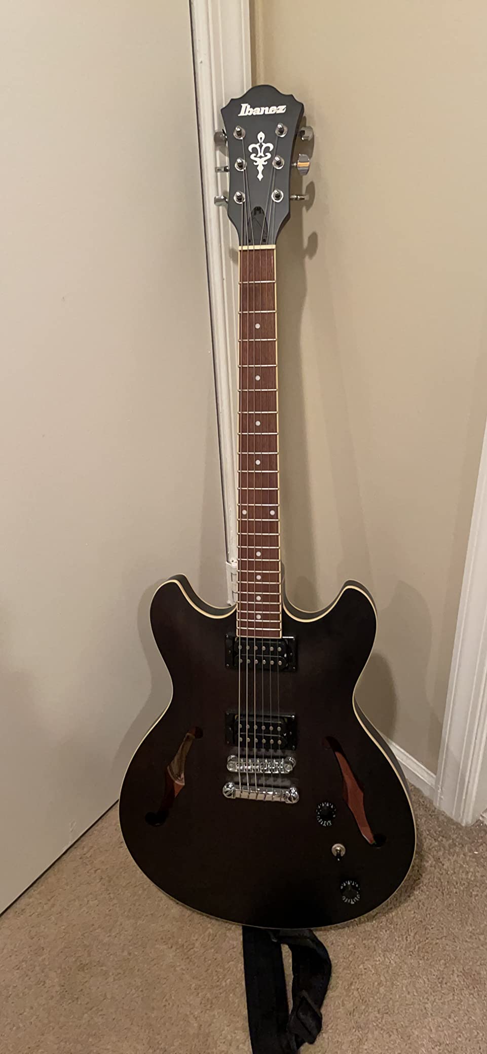 Ibanez Artcore AS53 Semi-Hollowbody Electric Guitar - Transparent Black Flat customer photo 2