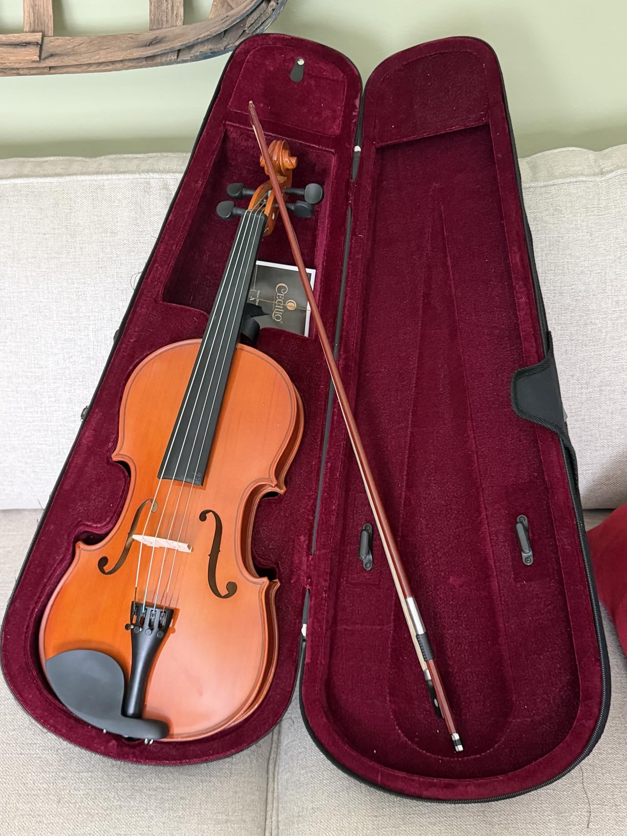 Mendini by Cecilio 14 Inch Solid Wood Viola Set for Beginners - Hand Carved Acoustic Viola Kit with Hard Case, Bow, Rosin, Bridge and Extra Strings customer photo 1