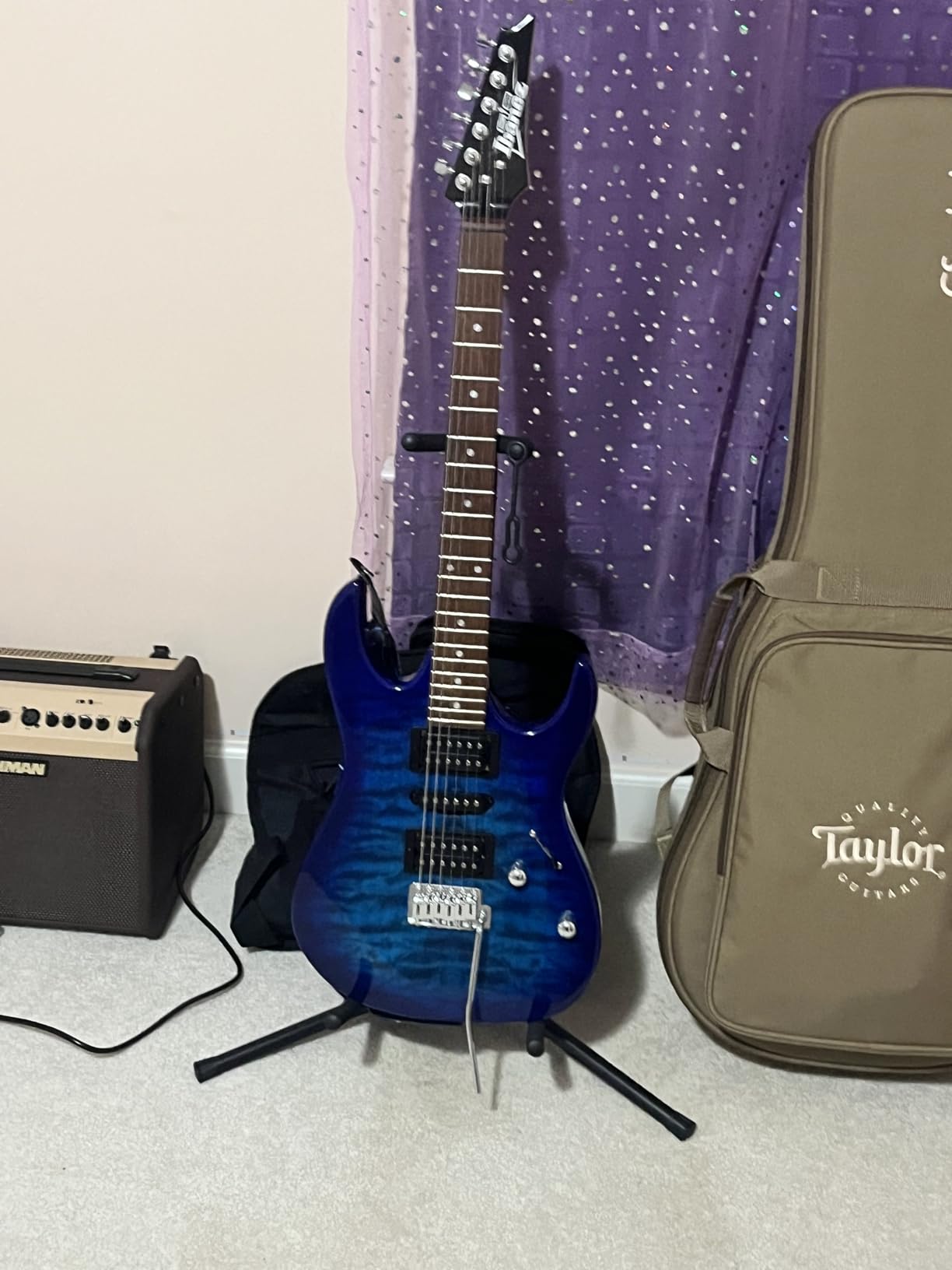 Ibanez GIO Series GRX70QA Electric Guitar - Transparent Black Sunburst customer photo 1