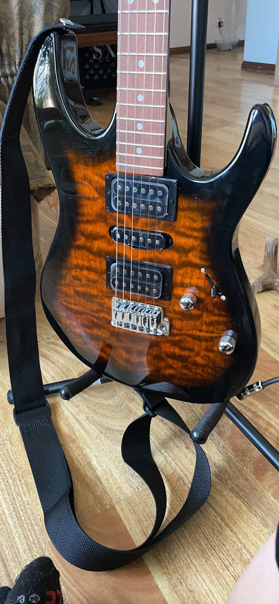Ibanez GIO Series GRX70QA Electric Guitar - Transparent Black Sunburst customer photo 2