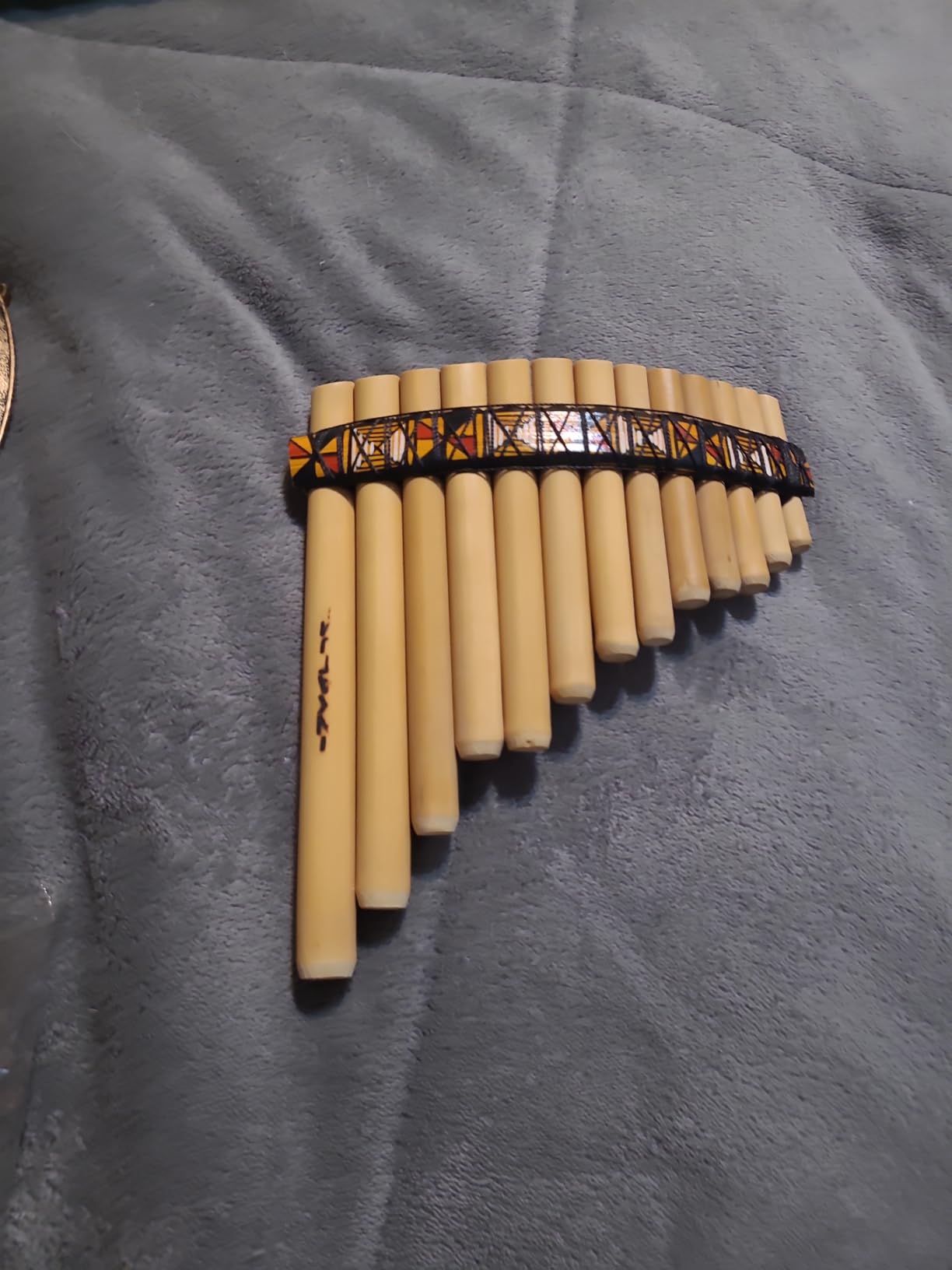 Pan Flaute Inca Motif 13 Pipes - Natural Bamboo From Peru Case Included customer photo 1