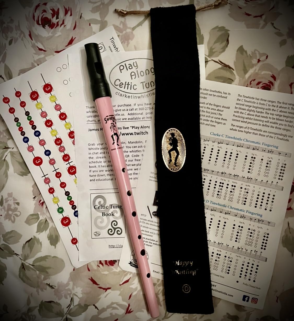 Clarke Sweetone Tinwhistle in D - BLACK Pennywhistle with Soft Black Cloth Whistle Pouch customer photo 2
