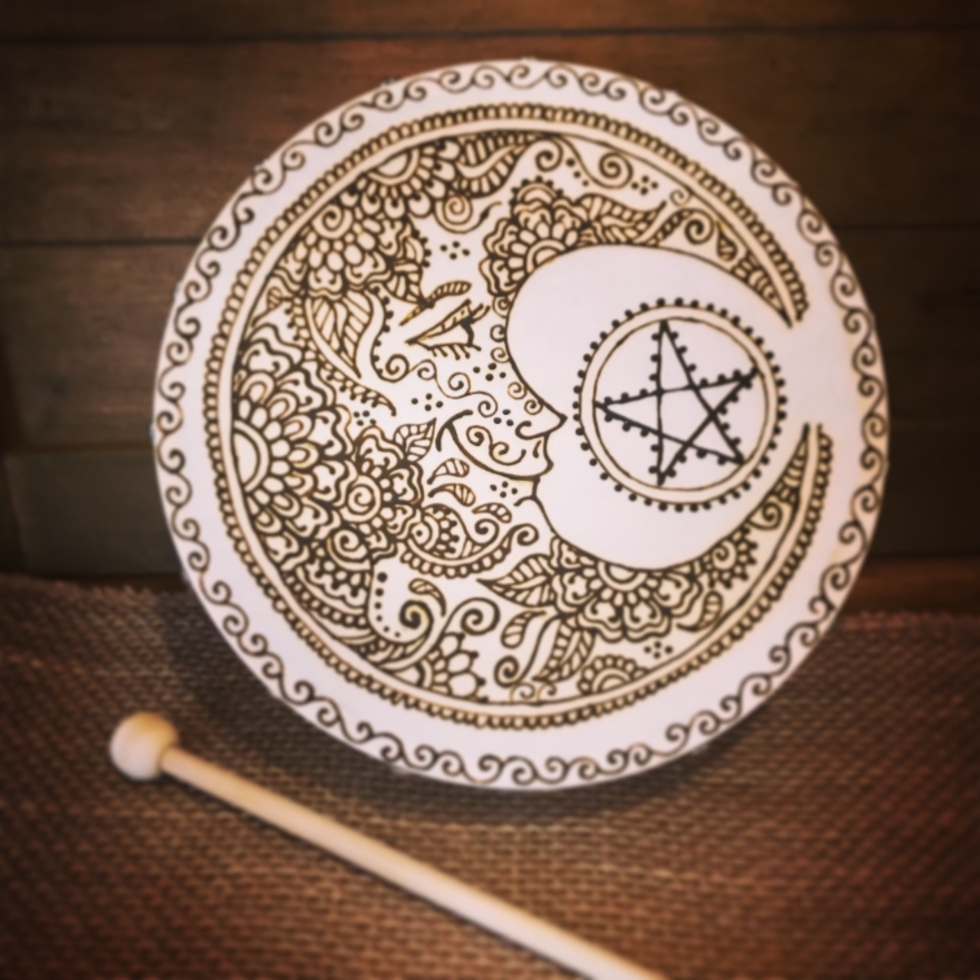 Foraineam 3 Pack 8 Inches Hand Drum Goatskin Drumhead Wood Frame Drum with Beater customer photo 1