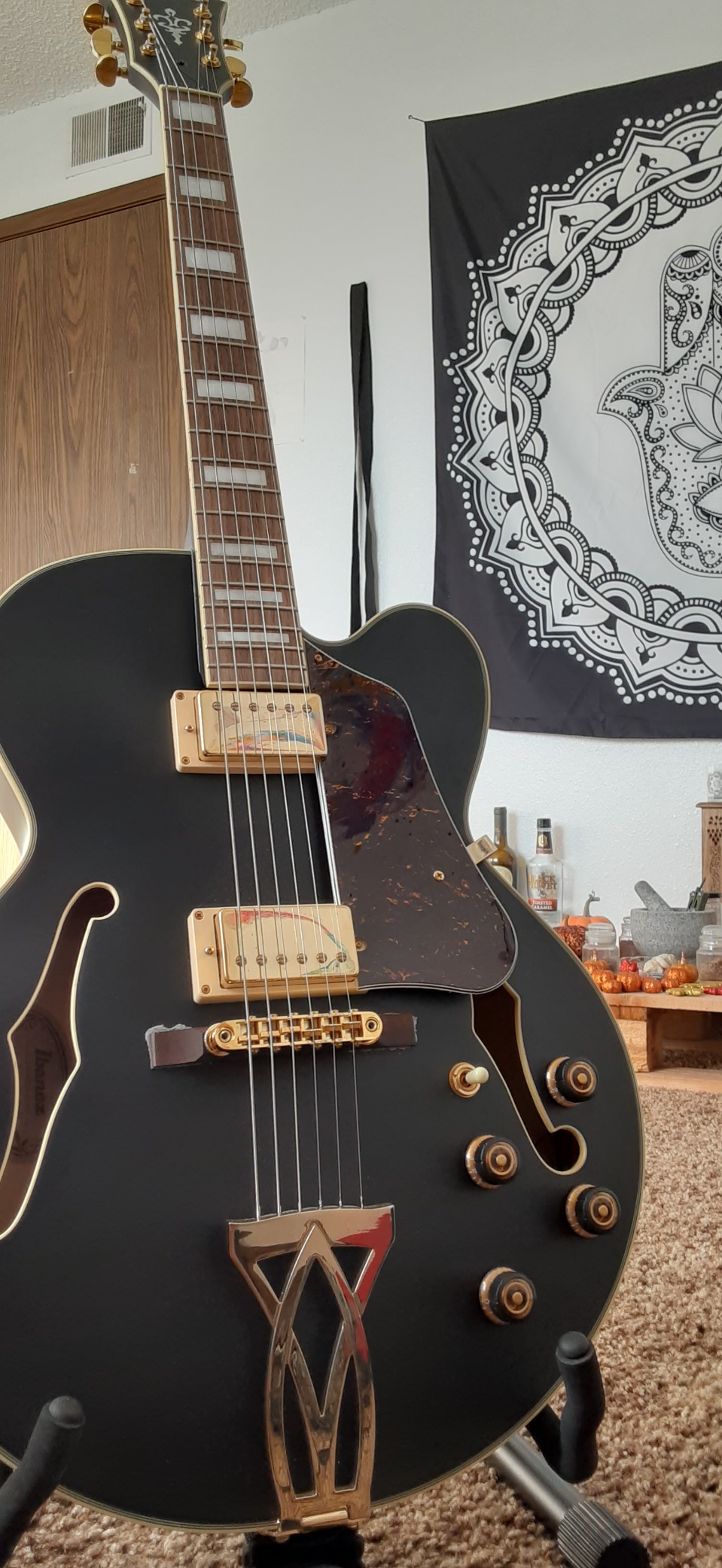 Ibanez AF75GBKF AF Artcore 6 String Black Flat Hollow Body Electric Guitar customer photo 2