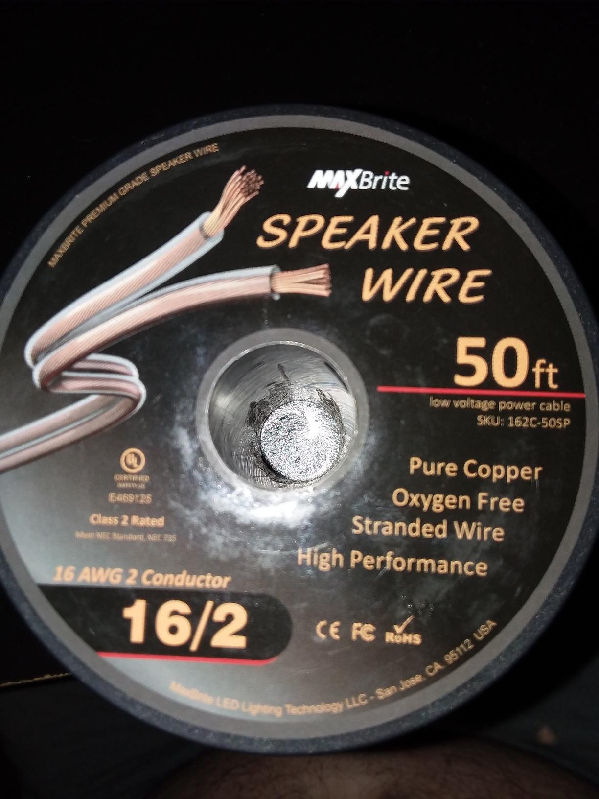 50 ft. Spool High Performance 16 Gauge Speaker Wire, Oxygen Free Pure Copper - UL Listed Class 2 customer photo 2