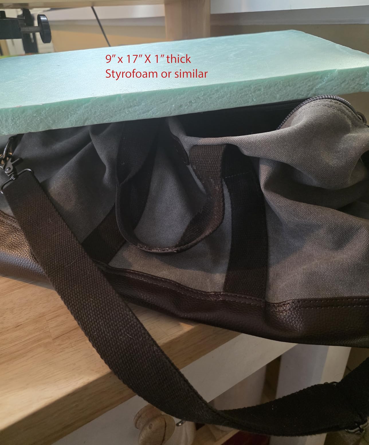 Sunshinejing Classic Weekender Overnight Duffel Bag Canvas Leather Carry on Travel Tote (Black) customer photo 2