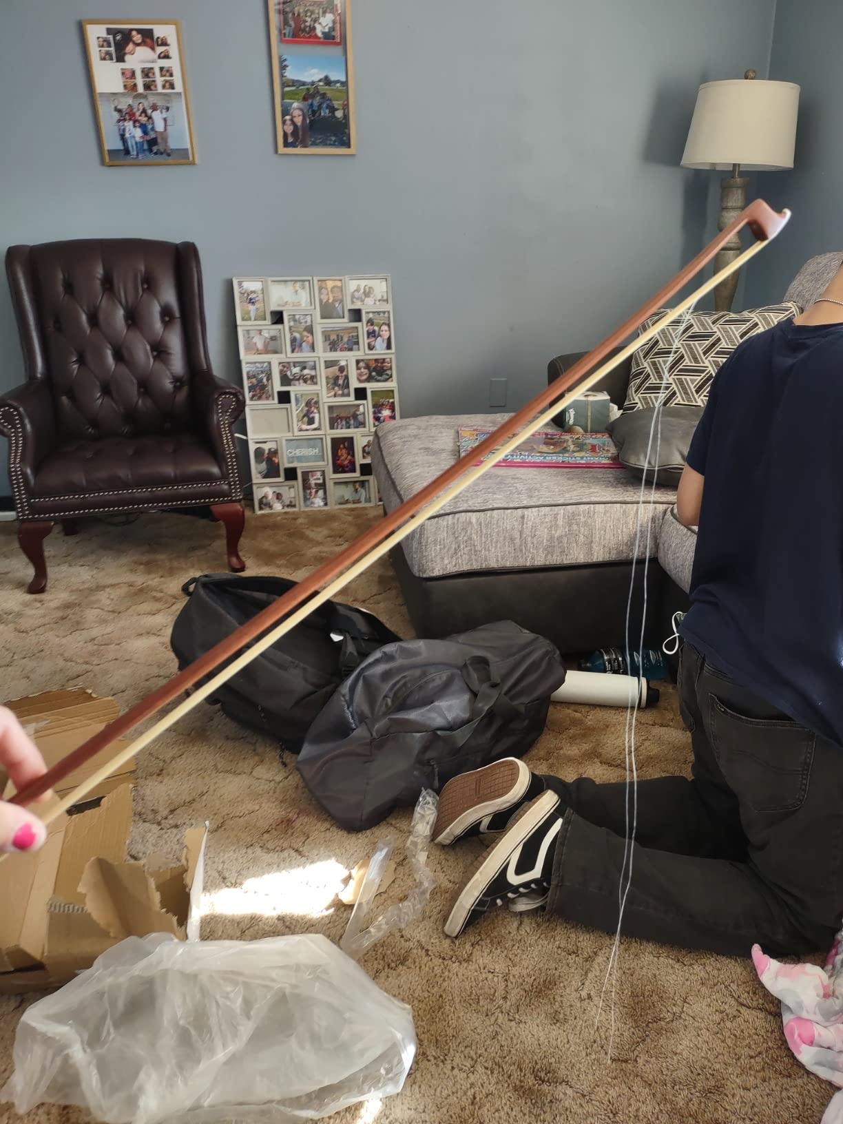 Sky New Solid Wood Antique Viola Outfit with Lightweight Case, Bow and Rosin (14 Inch) customer photo 1