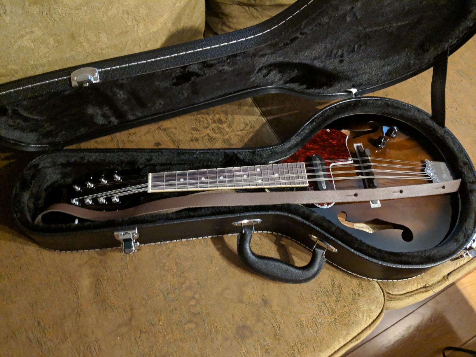 Lykos Hardshell Microgroove Pattern Leather Wood Mandolin Case Black (A Style) customer photo 1