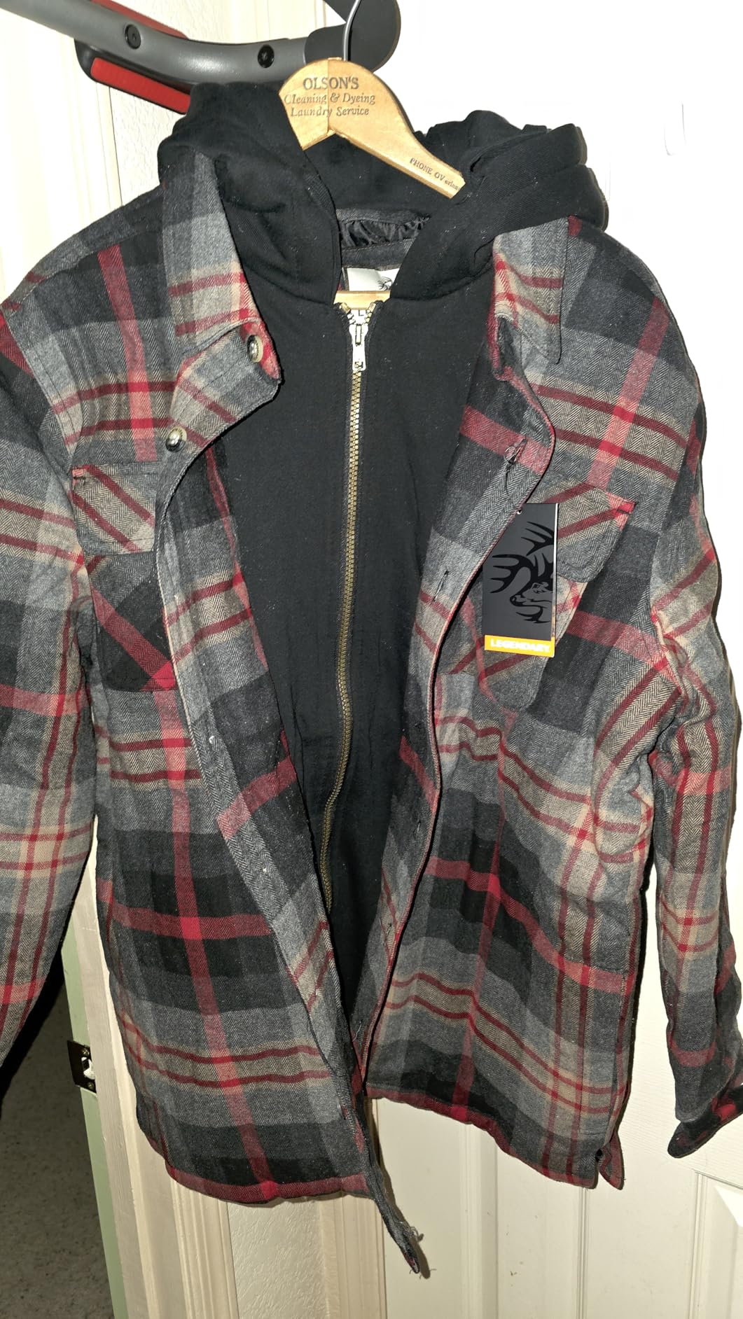 Legendary Whitetails Men's Plaid Flannel Shirt Jacket Quilted with Hood Polyfill Insulated Shacket customer photo 1