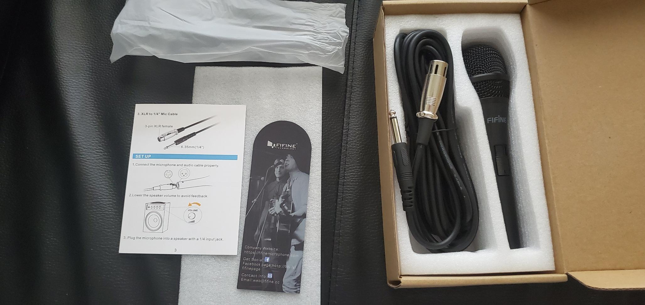 FIFINE Karaoke Microphone, Dynamic Vocal Microphone for Speaker, 6.35MM Wired Handheld Mic with On and Off Switch and 14.8ft Detachable Cable-K6 customer photo 2