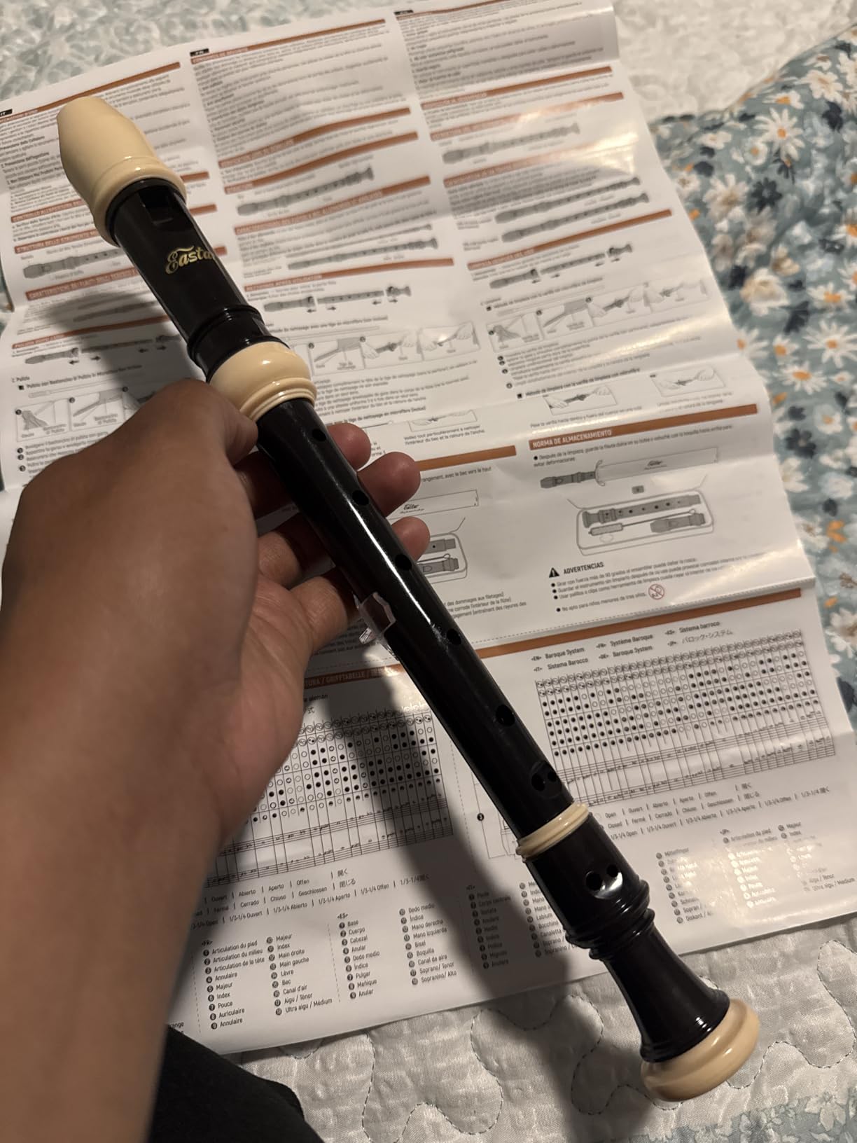 Eastar Soprano Recorder Instrument for Kids Beginners, German Fingering C Key, ERS-21GP, Pink customer photo 1