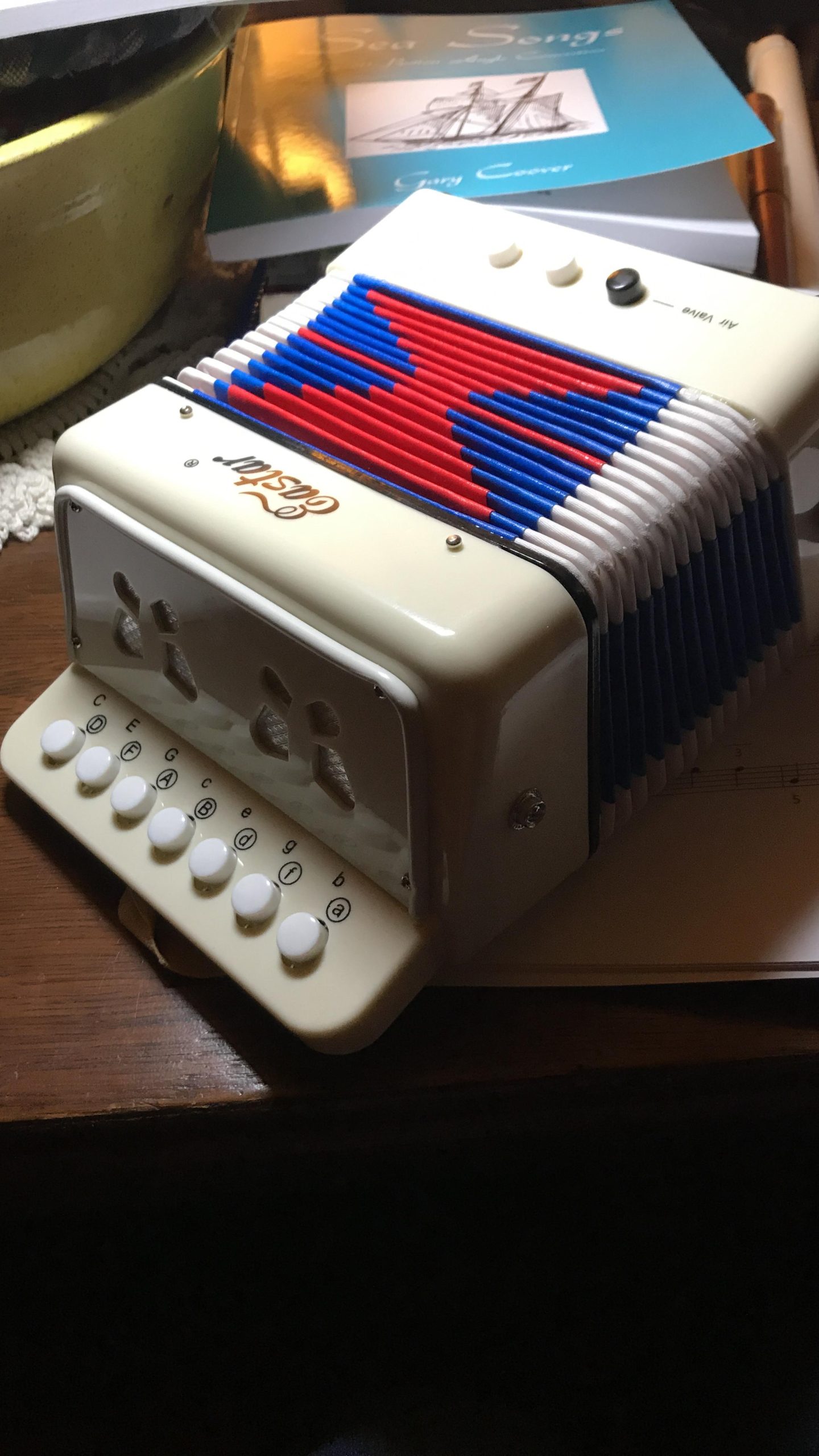 Eastar Kids Accordion Toy Accordion Mini Musical Instruments 10 Keys Button for Children Kids Toddlers Beginners (White) customer photo 1