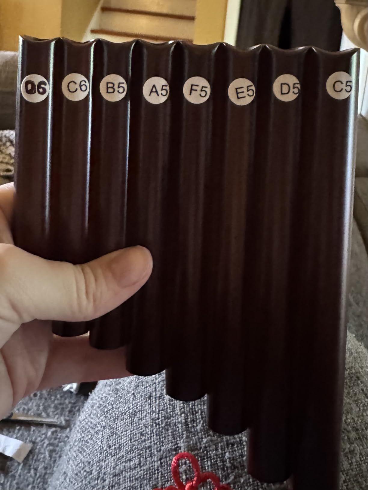 8 Pipes Natural Bamboo Mini Portable Pan Flute Chinese Traditional Musical Instrument Brown Pan Pipes Easy to Learn (Right Hand) customer photo 2