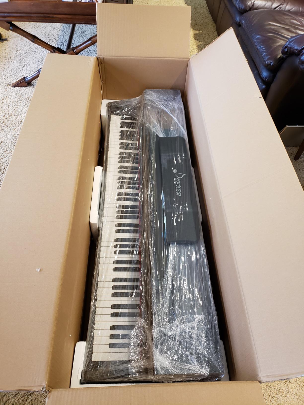 Donner DDP-100 88-Key Weighted Action Digital Piano for Beginner Bundle with Piano Keyboard Stand, Power Adapter, Triple Pedals, MP3 Function, USB-MIDI, 2 Headphone Jacks Black customer photo 1