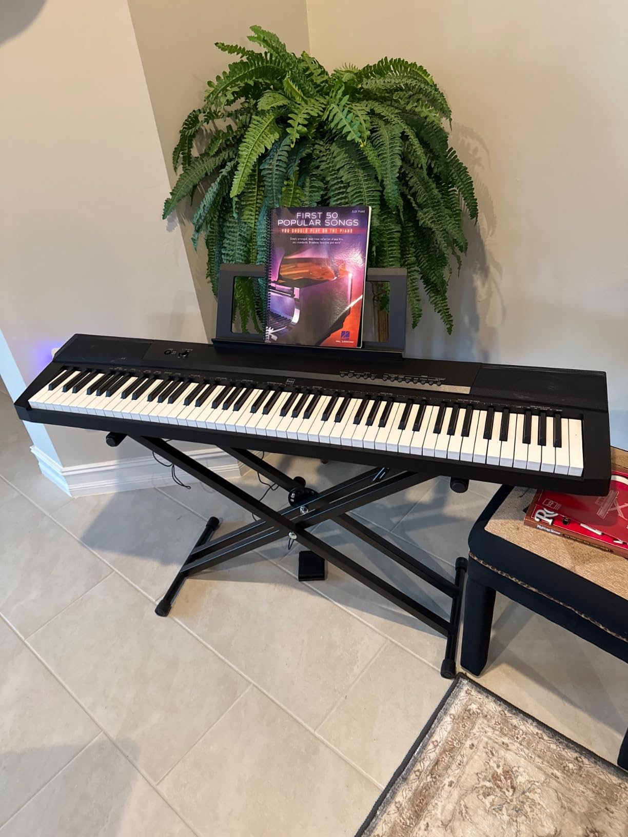 Best Choice Products 88-Key Full Size Digital Piano Electronic Keyboard Set for All Experience Levels w/Semi-Weighted Keys, Stand, Sustain Pedal, Built-In Speakers, 6 Voice Settings - Black customer photo 2