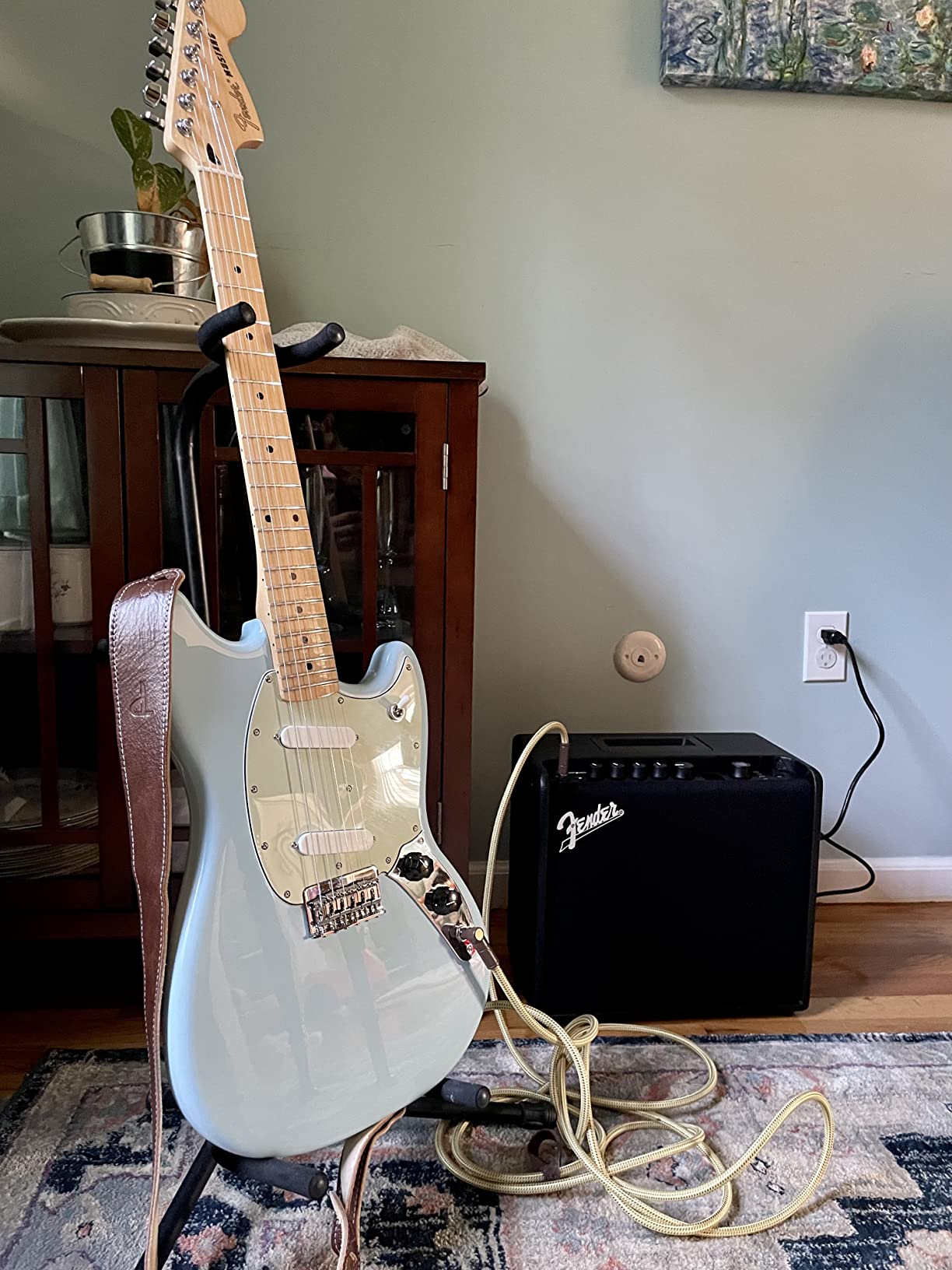 Fender Player 90 Mustang Electric Guitar, Burgundy Mist Metallic, Pau Ferro Fingerboard customer photo 1