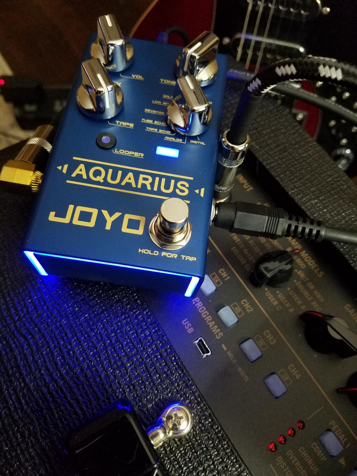 JOYO Multi-Mode Delay & Looper Guitar Pedal, 8 Effects incl. Galaxy/Tape Echo with Tap Tempo & 5-Min Loop, Bypass (Aquarius R-07) customer photo 2