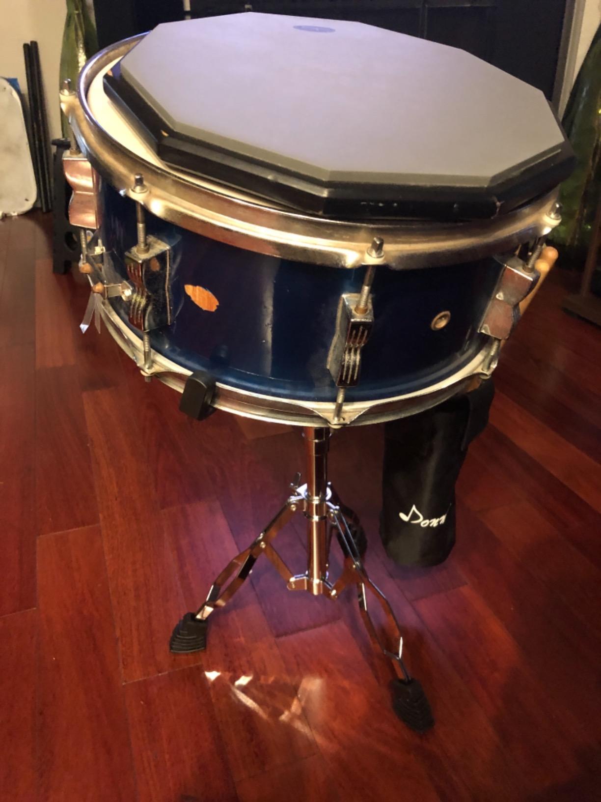 Donner Tall Snare Drum Stand with Drum Stick Holder, Adjustable Height Range 26 to 40 Inches for Students of Different Ages, Double Braced Extended Fit 10 to 14 inch Drums Handpan and Practice Pad customer photo 2