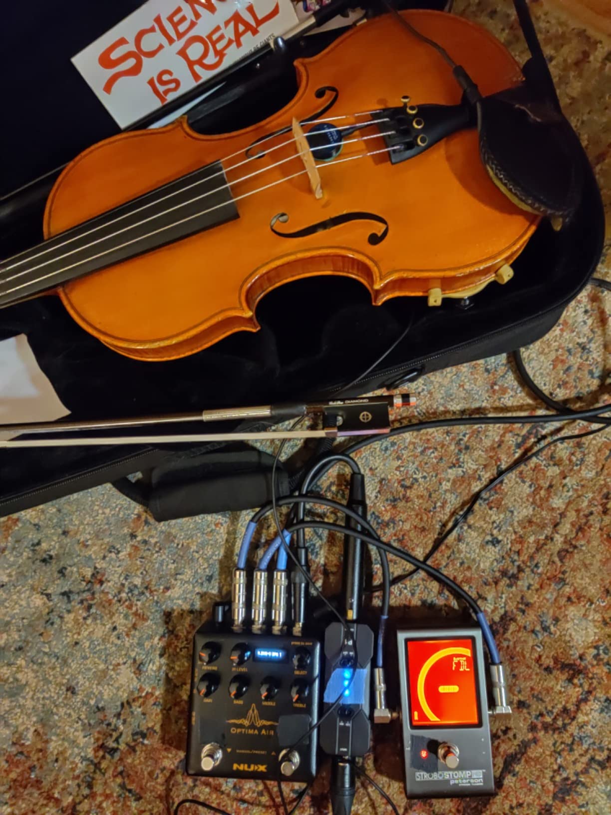 NUX Optima Air Dual-Switch Acoustic Guitar Simulator with Preamp, IR Loader, 15 Built-In Acoustic Guitar Profiles, 3-Band EQ, Reverb, USB Audio customer photo 1