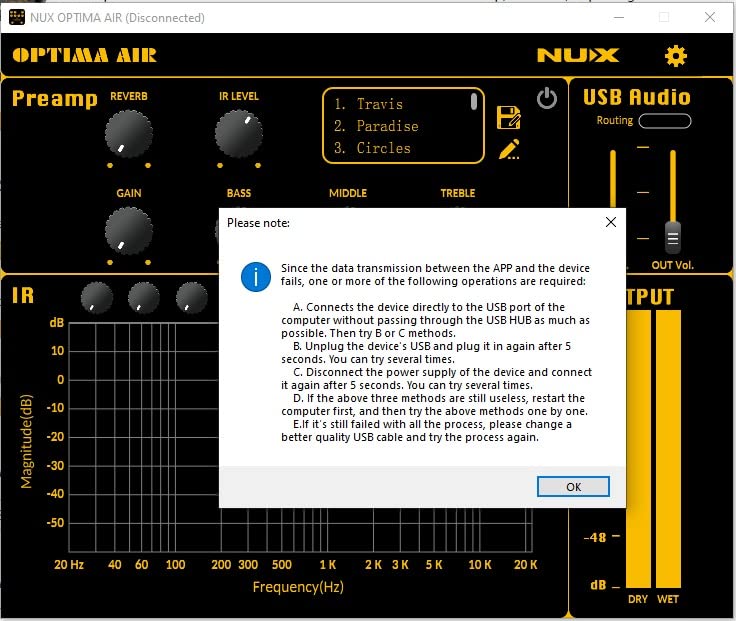 NUX Optima Air Dual-Switch Acoustic Guitar Simulator with Preamp, IR Loader, 15 Built-In Acoustic Guitar Profiles, 3-Band EQ, Reverb, USB Audio customer photo 2