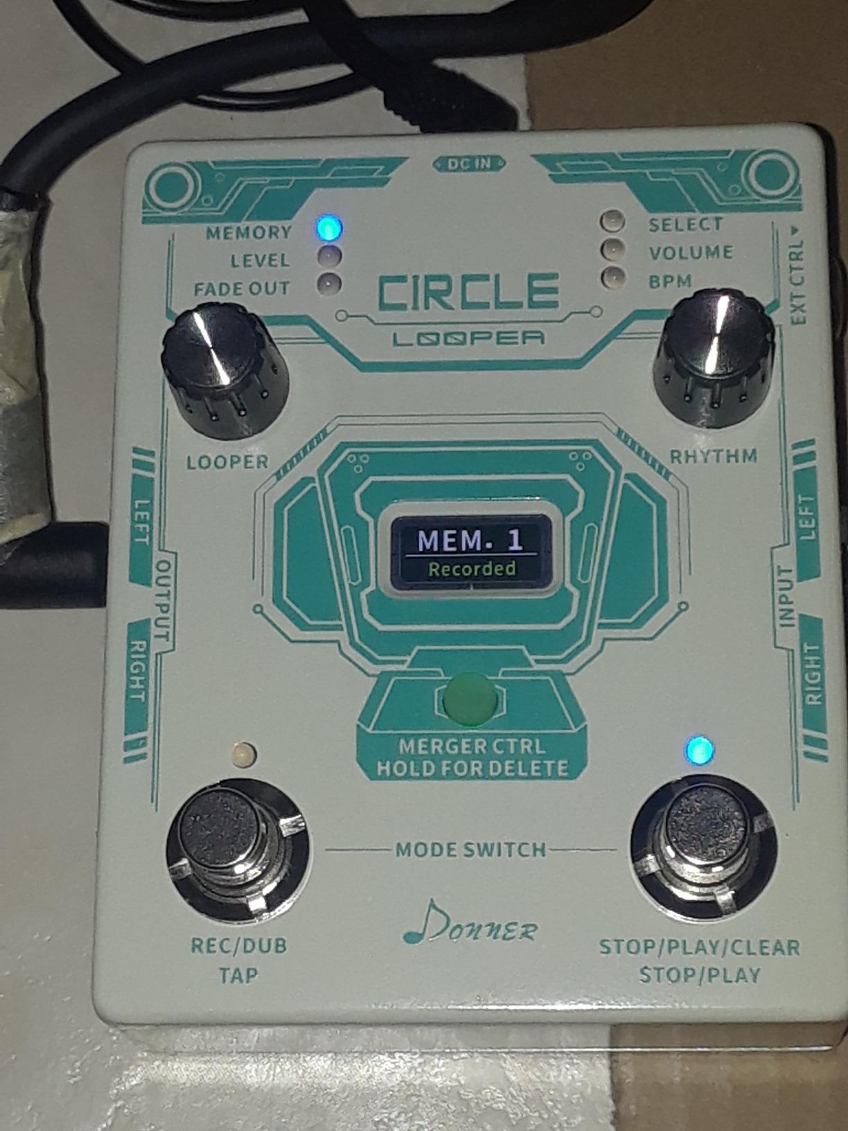Donner Circle Looper Pedal Drum Machine, 2 in 1 Drum Looper Stereo Guitar Loop Pedals, 40 Slots 160 mins Loop with 110 Drum Grooves, Tap Tempo, Fade Out customer photo 2