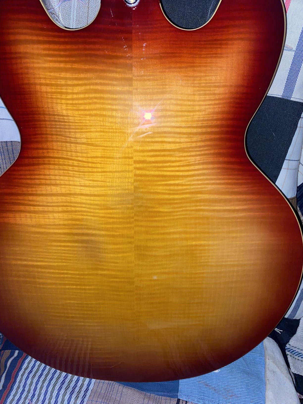 Epiphone ES335 Figured Top Semi Hollowbody Electric Guitar, Raspberry Tea Burst customer photo 1