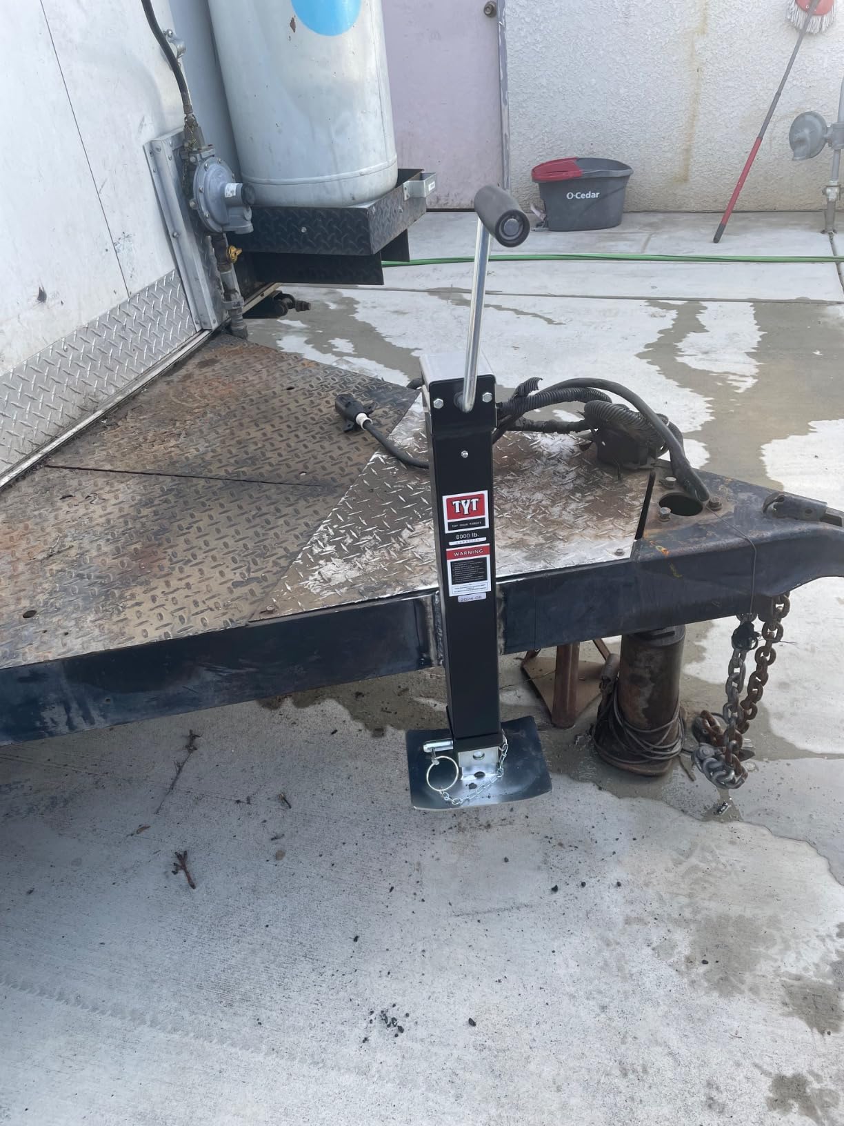 TYT 8000lbs Square Direct Weld Heavy Duty Trailer Jack, 15 Inches Lift Side Wind Square Jack, with 13 Inches Adjustable Drop Leg for Camping Trailer, Boat Trailers, RV Trailers, Black customer photo 1
