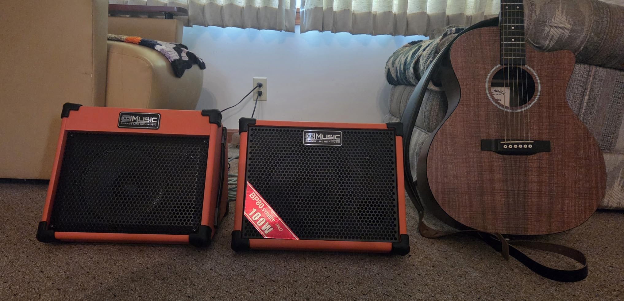 Coolmusic BP80 Battery Powered Acoustic Guitar Amplifier - Portable Bluetooth Speaker 100W, 6 Inputs, 3 Band EQ, Black (3-Year Warranty) customer photo 1