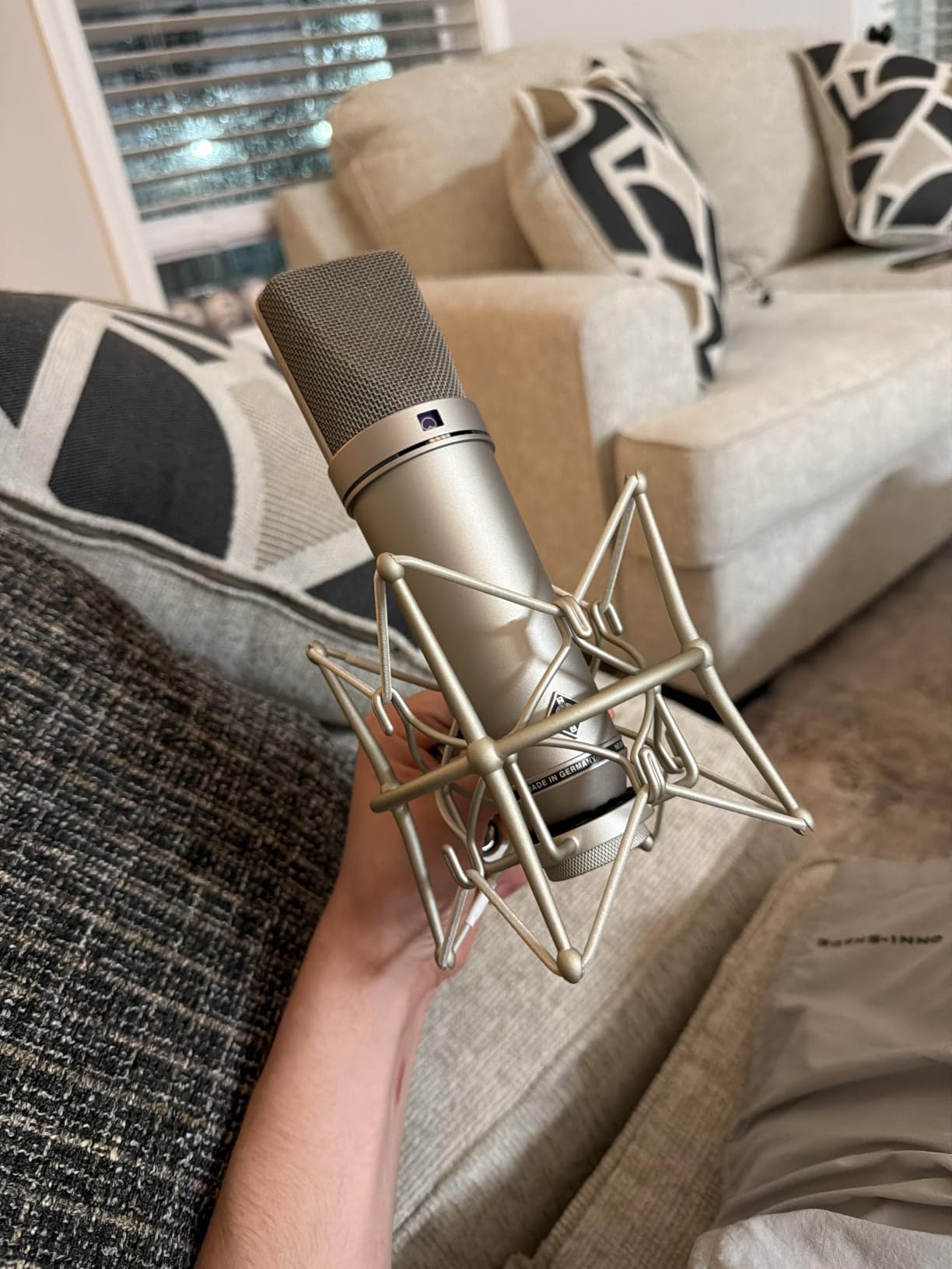 TLM 103 Shock Mount - Microphone Mount Compatible for Neumann TLM 103 M147 Condenser Mic by SUUNTOK, Silver customer photo 1