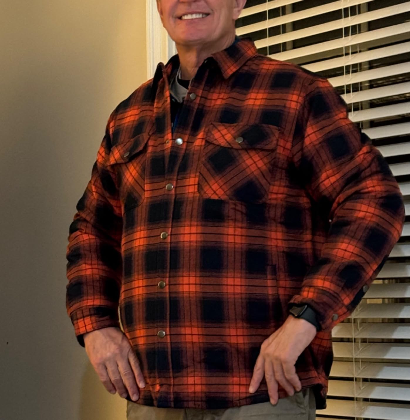 MAGCOMSEN Men's Flannel Shirts Long Sleeve Quilted Lined Button Down Plaid Flannel Jacket Heavyweight Warm Winter Coat customer photo 1