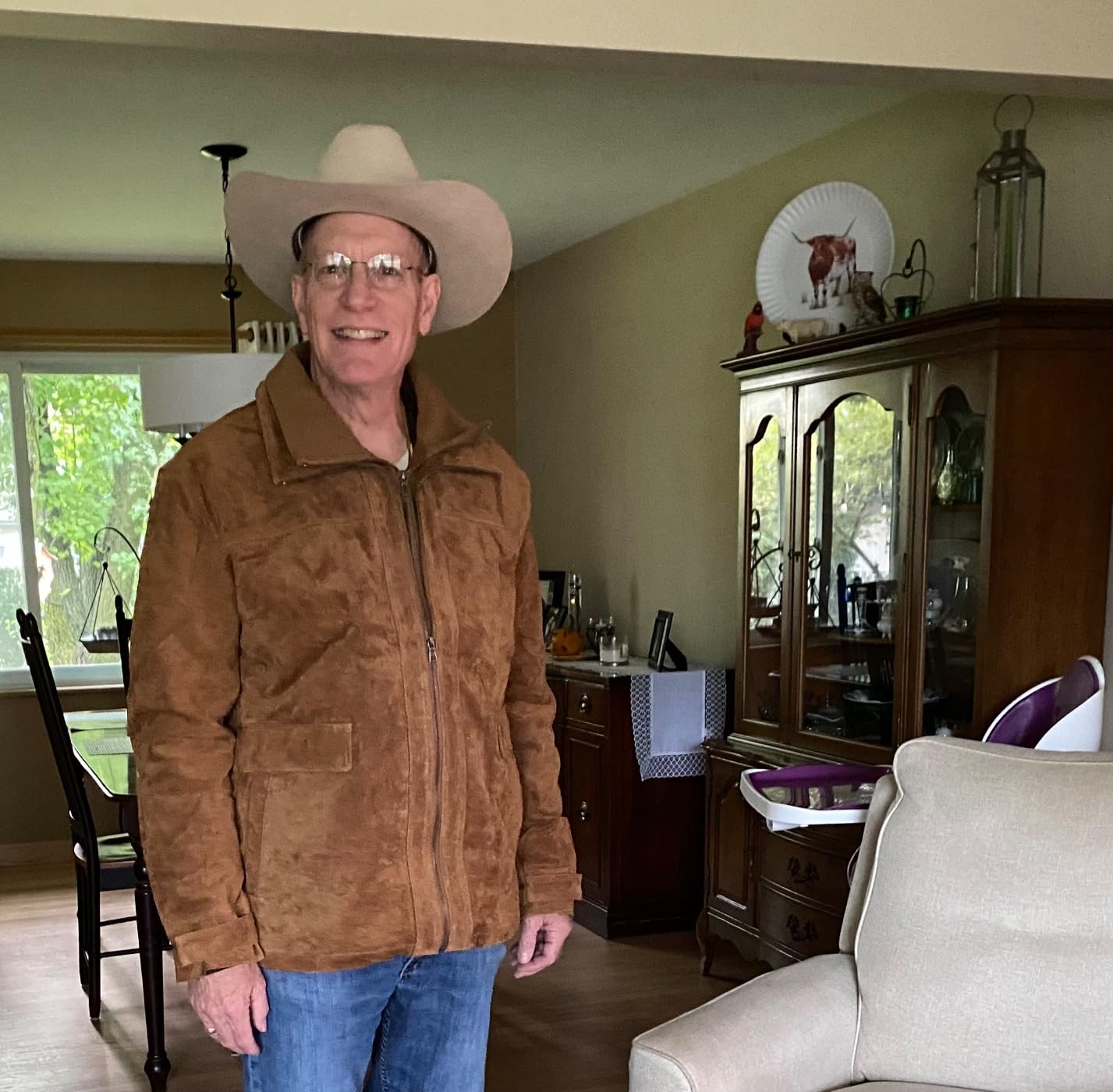 FLAVOR Men's Classic Leather Jacket Suede Winter Coat with Removable Collar customer photo 1