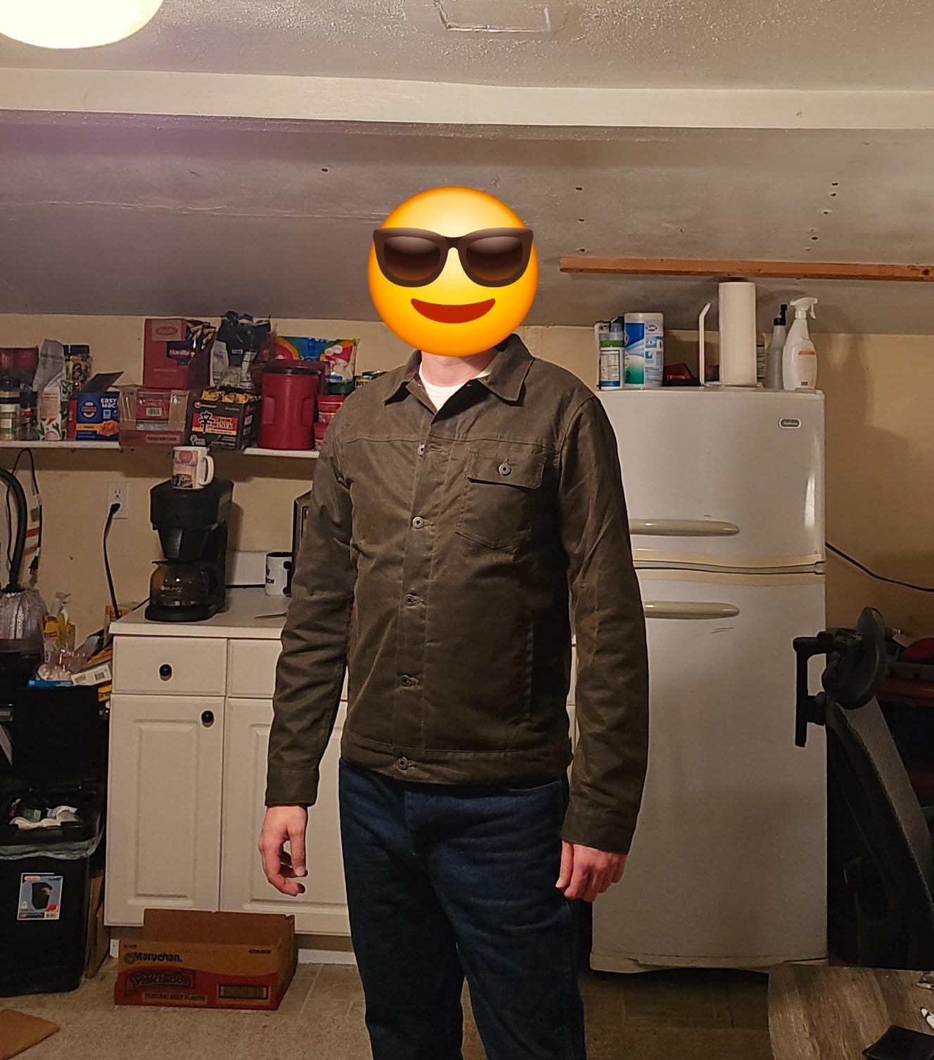 Huckberry Flint and Tinder Men's Flannel-Lined Waxed Trucker Jacket, Water & Weather Resistant Mens Jacket customer photo 2