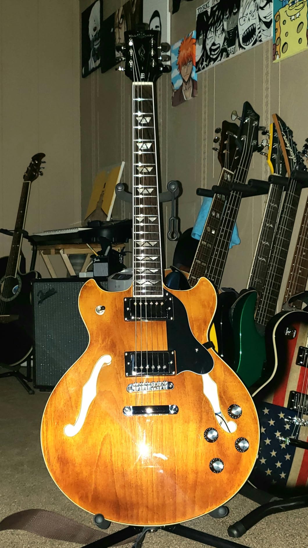 WestCreek 333 Electric Guitar with 6 String, Semi Hollow Body Jazz Electric Guitar, Humbucker Pickups, Rosewood Fretboard, Rounded End Jumbo Frets, Full size customer photo 2