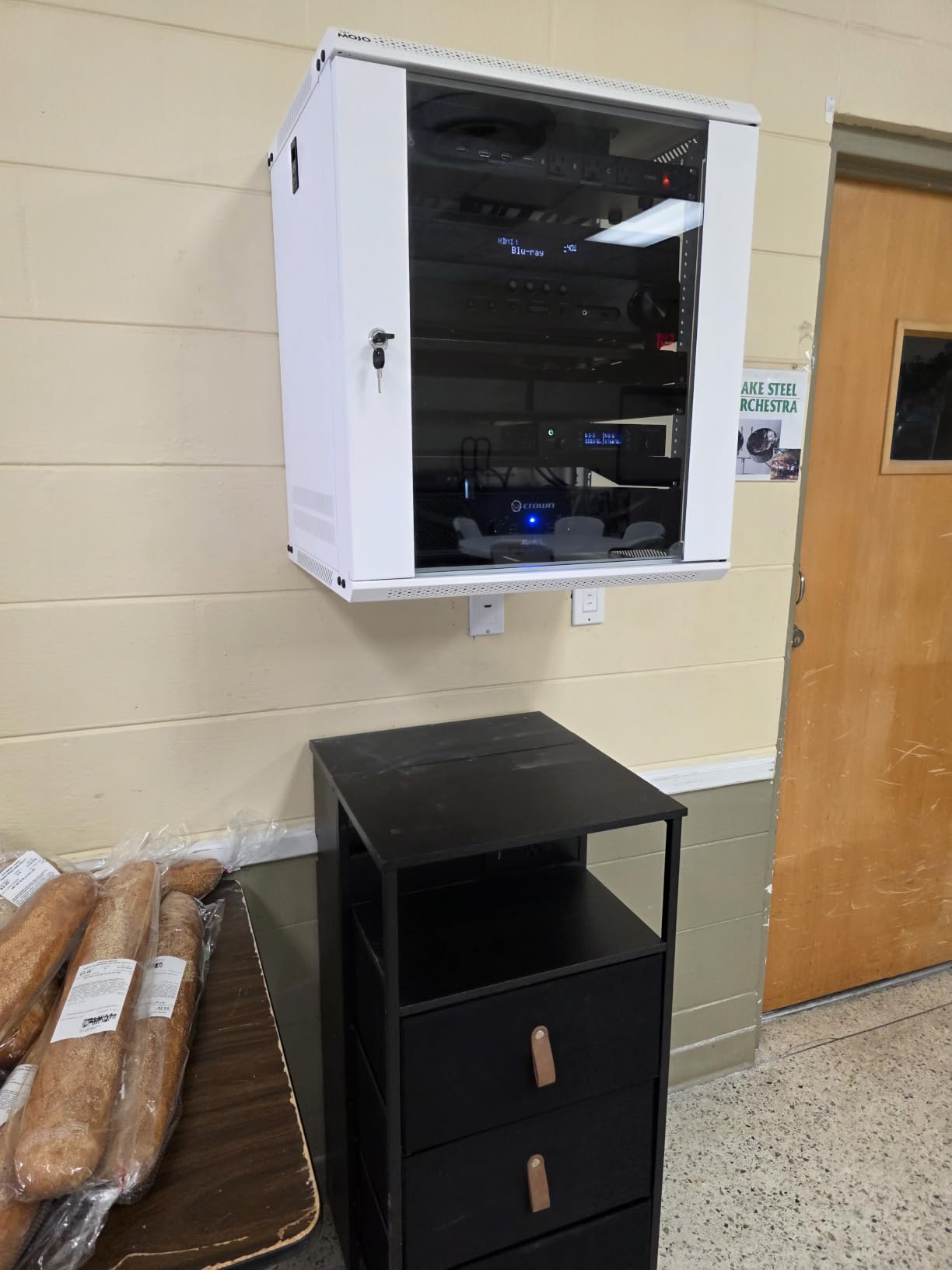 Tecmojo 12U Wall Mount Server Cabinet IT Network Rack Enclosure Lockable Door and Side Panels Black, Cooling Fan, Glass Door, 17.7inch Depth, for 19