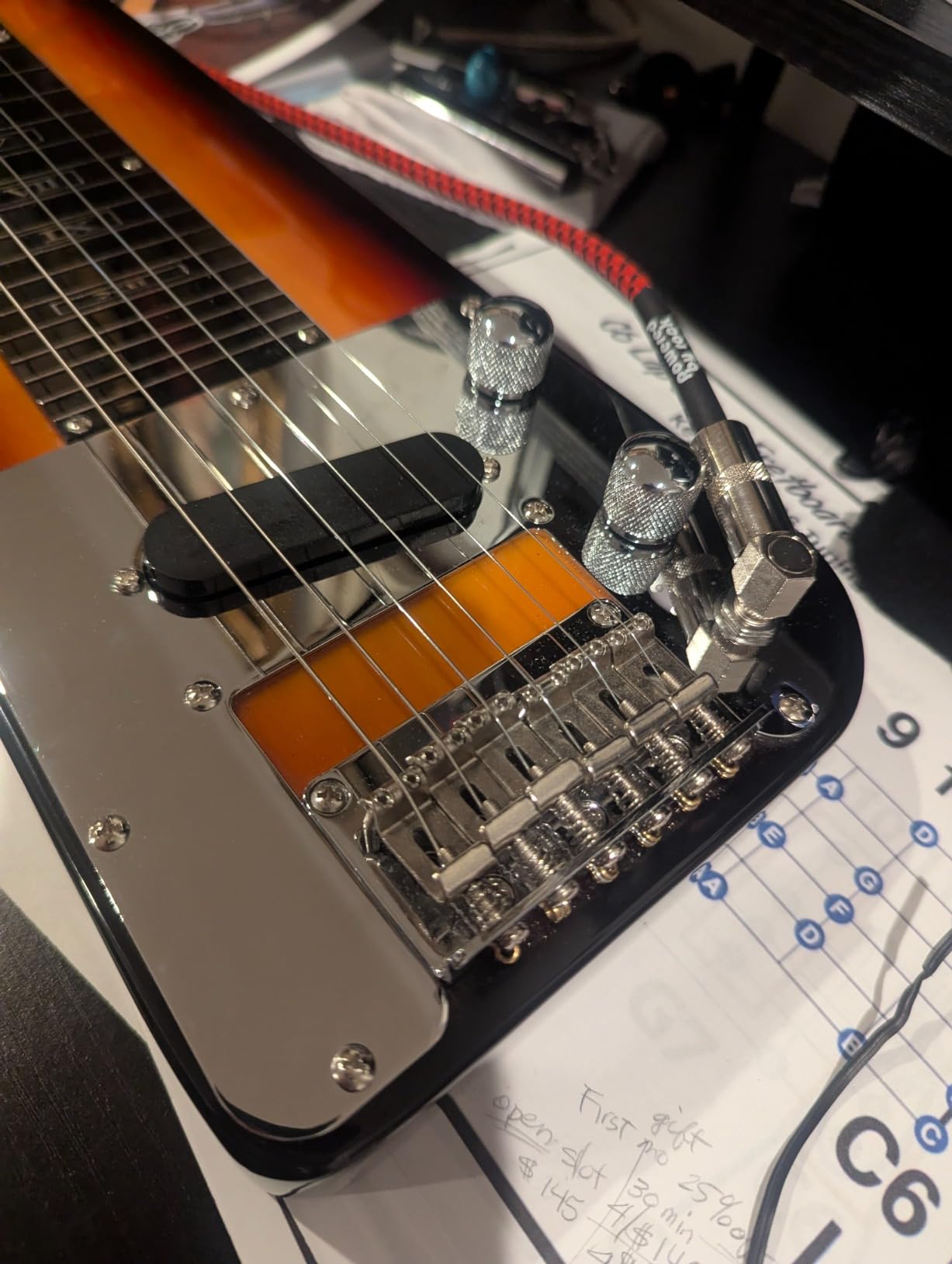 Batking Lap Steel Guitar 6 String Slotted Head Stock Electric Slide Guitars Light Blue Colour customer photo 2