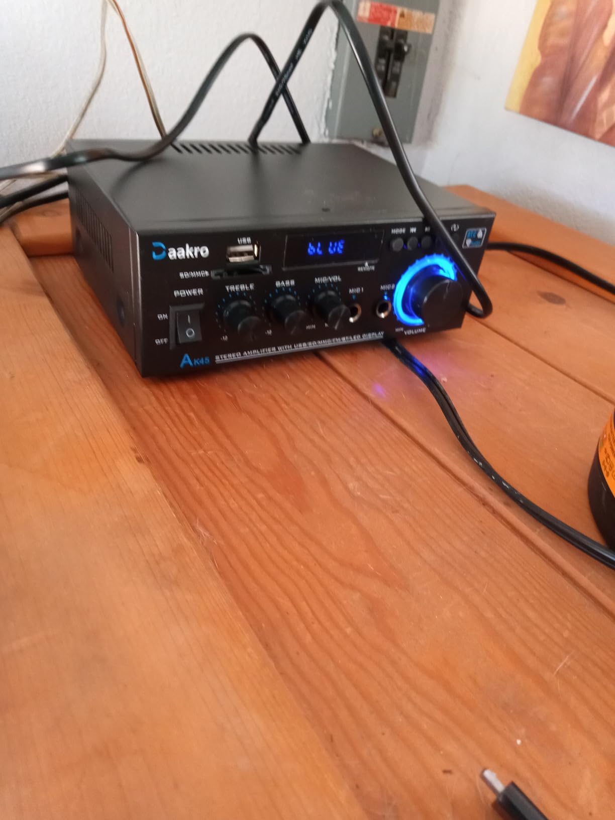Daakro AK45 Stereo Audio Amplifier, 300W Home 2 Channel Wireless Bluetooth 5.0 Power Amplifier System, Home Amplifiers FM Radio, USB, SD Card, with Remote Control customer photo 2
