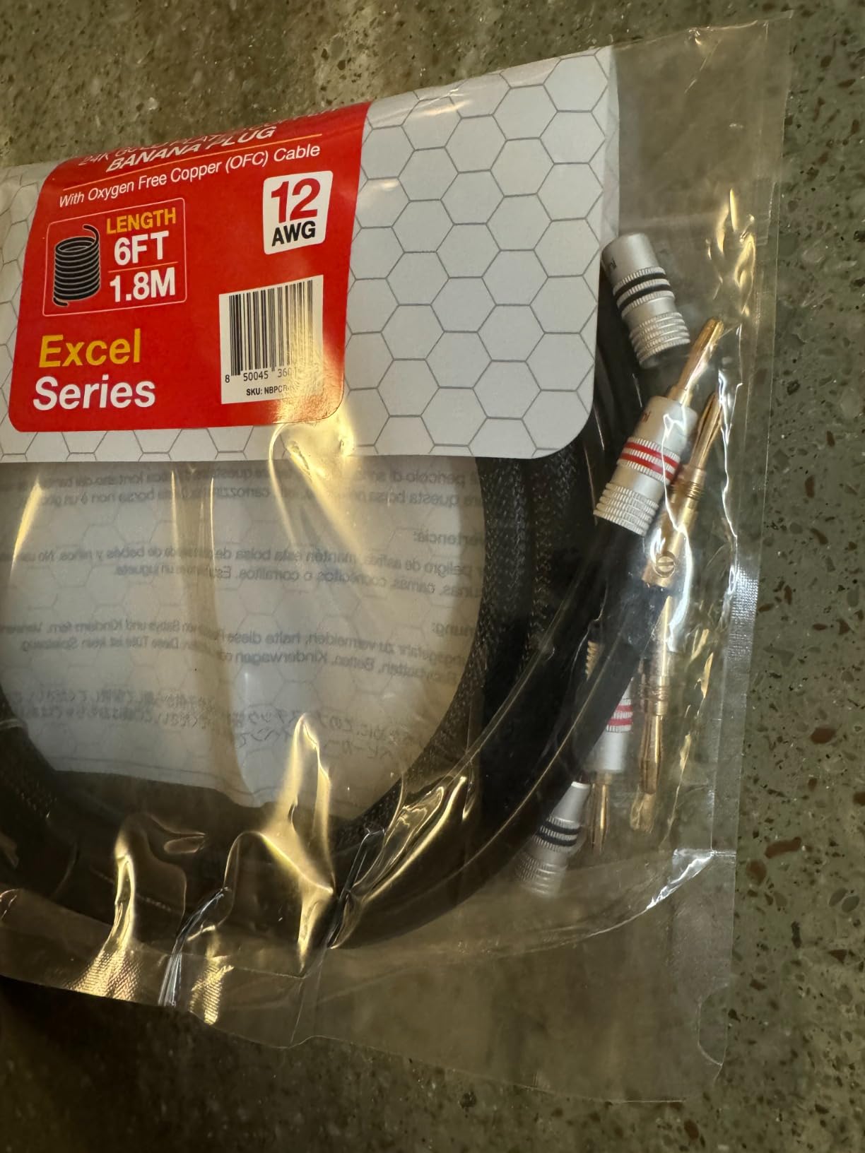 Nakamichi Excel Series 24k Gold Plated Banana Plugs with Speaker Cable Wire 99.9% Oxygen-Free Copper (OFC) Heavy Duty Braided for Amplifier Hi-Fi Home Theatre - Black (12 AWG / 10 feet / 3.0m) customer photo 2