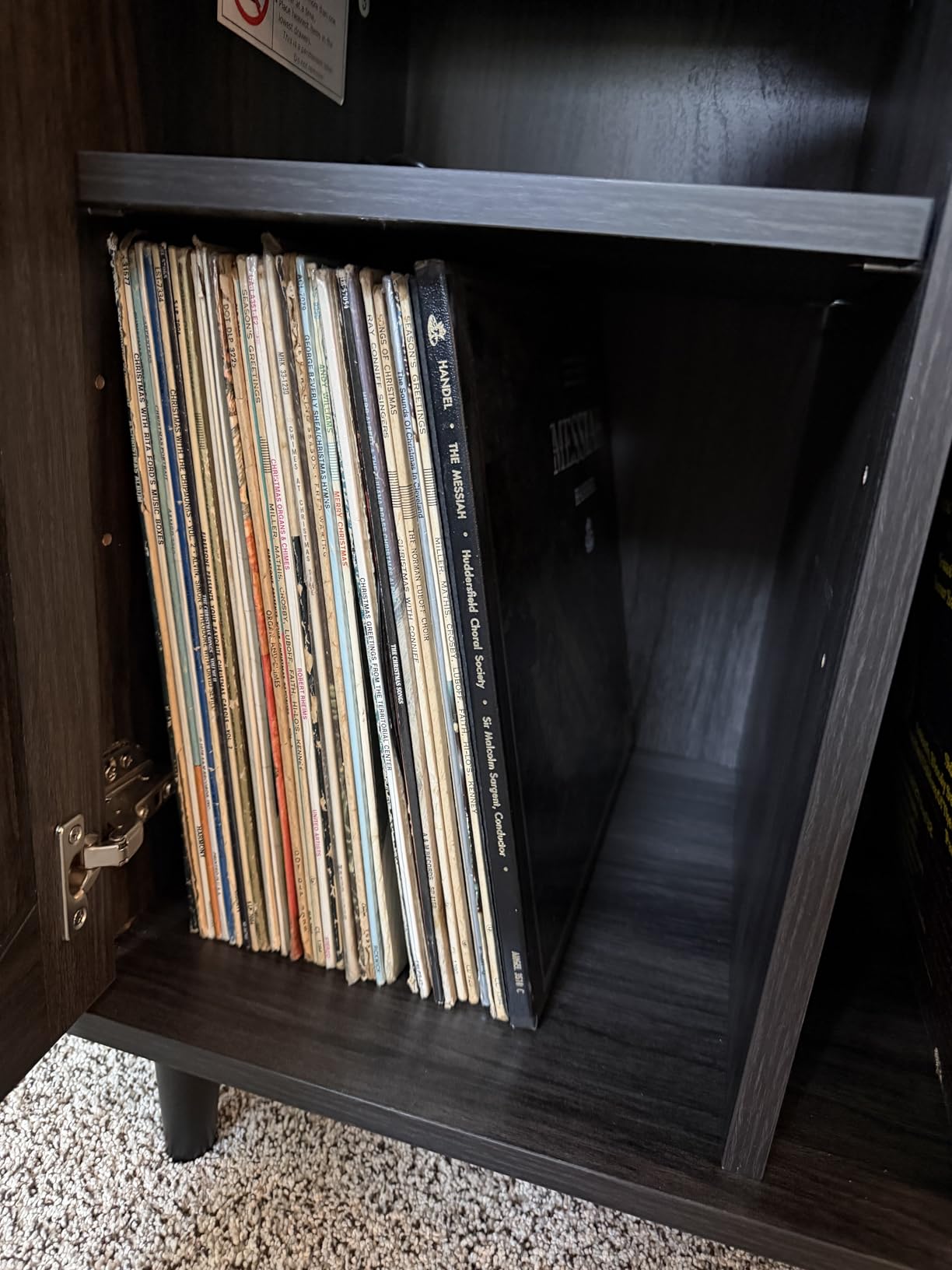Joaxswe Record Player Stand with Vinyl Record Storage, Rustic Brown Record Player Table Holds up to 160 Albums, Large Wood Turntable Stand Cabinet Display Shelf for Living Room, Bedroom, Office customer photo 1